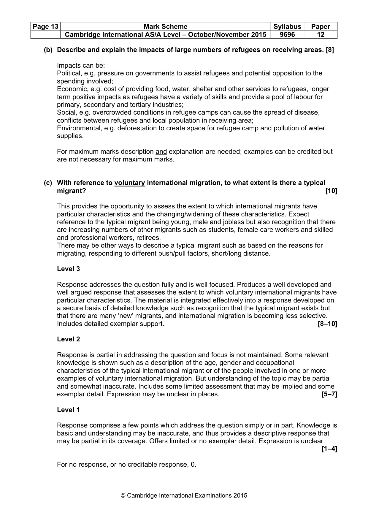 Mark scheme, page 13 of 15