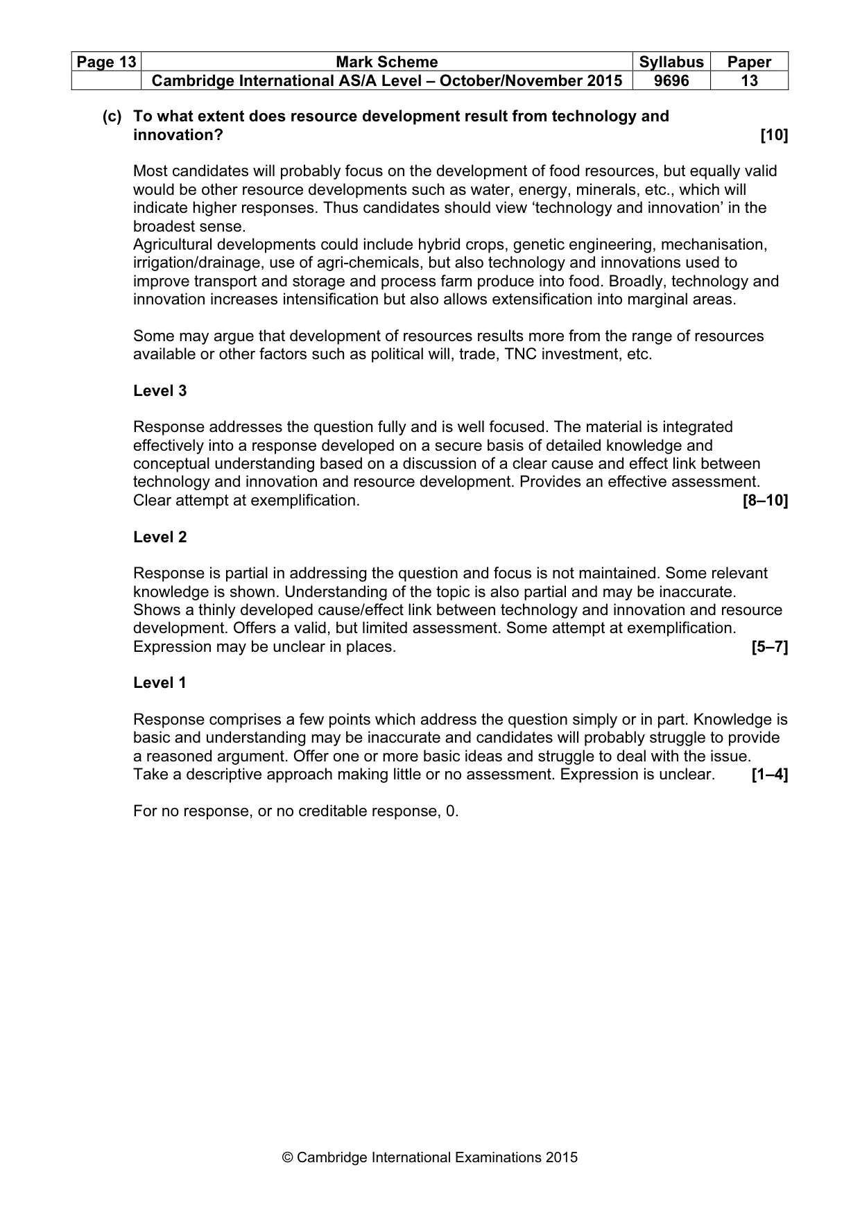 Mark scheme, page 13 of 17
