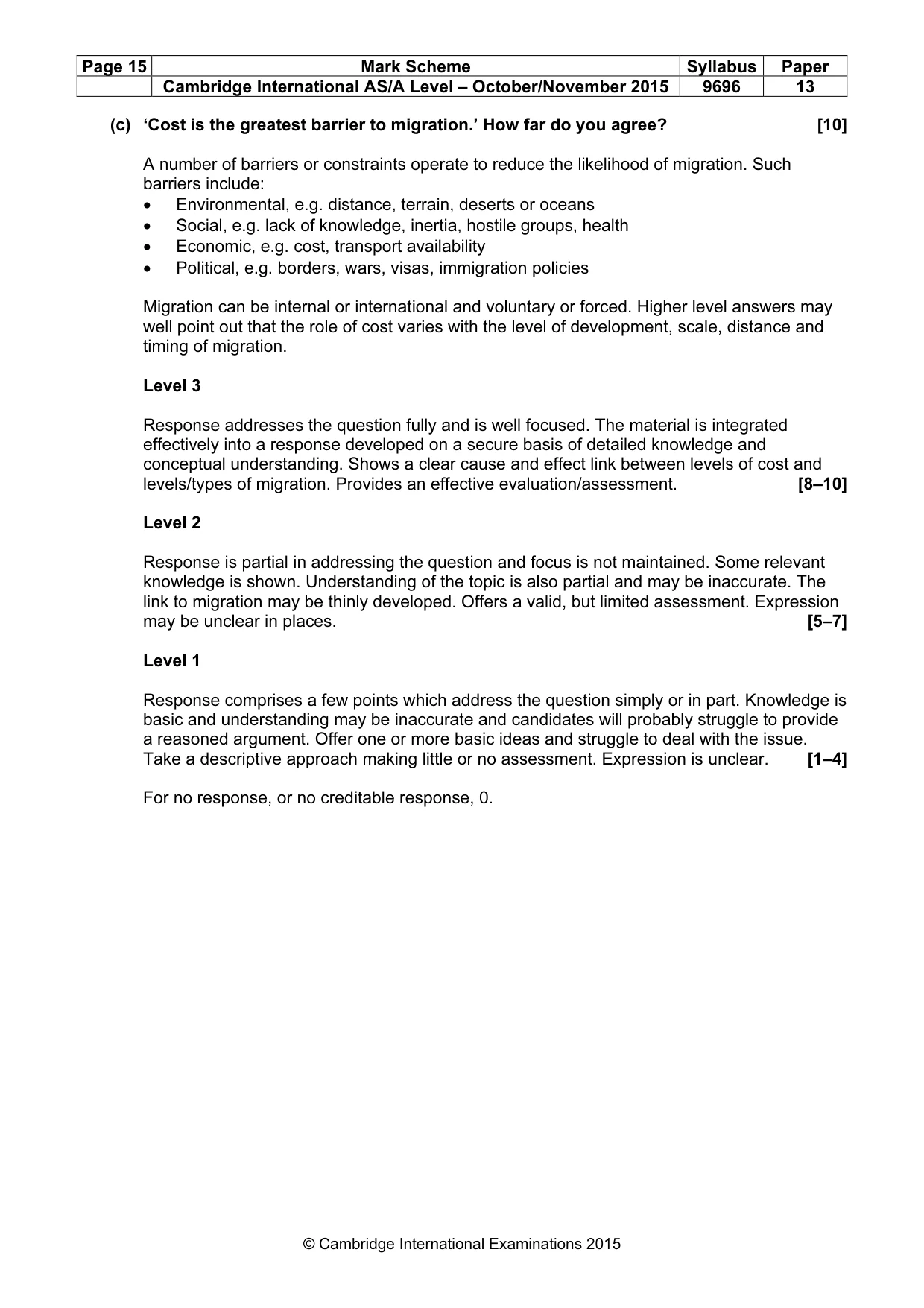 Mark scheme, page 15 of 17