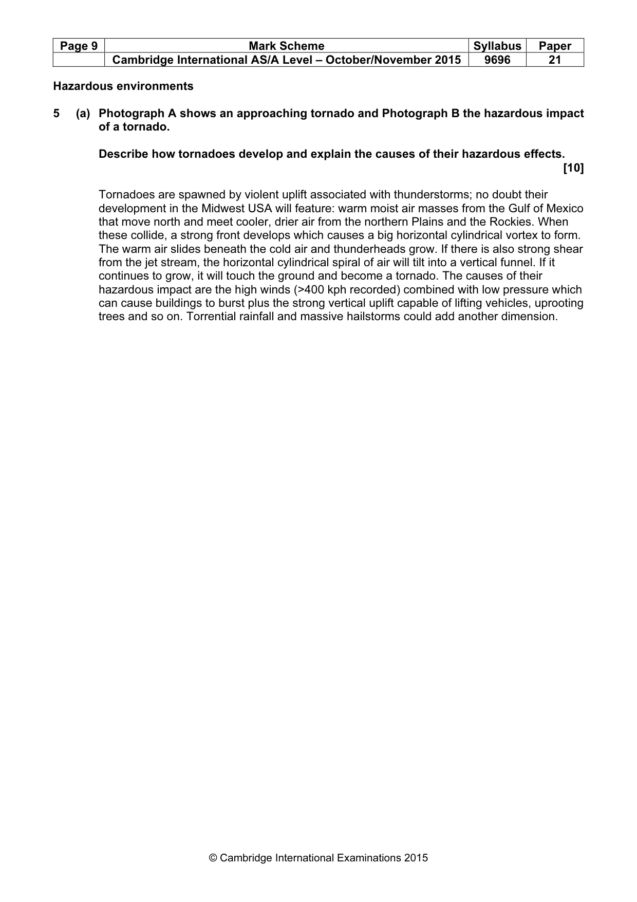 Mark scheme, page 9 of 14