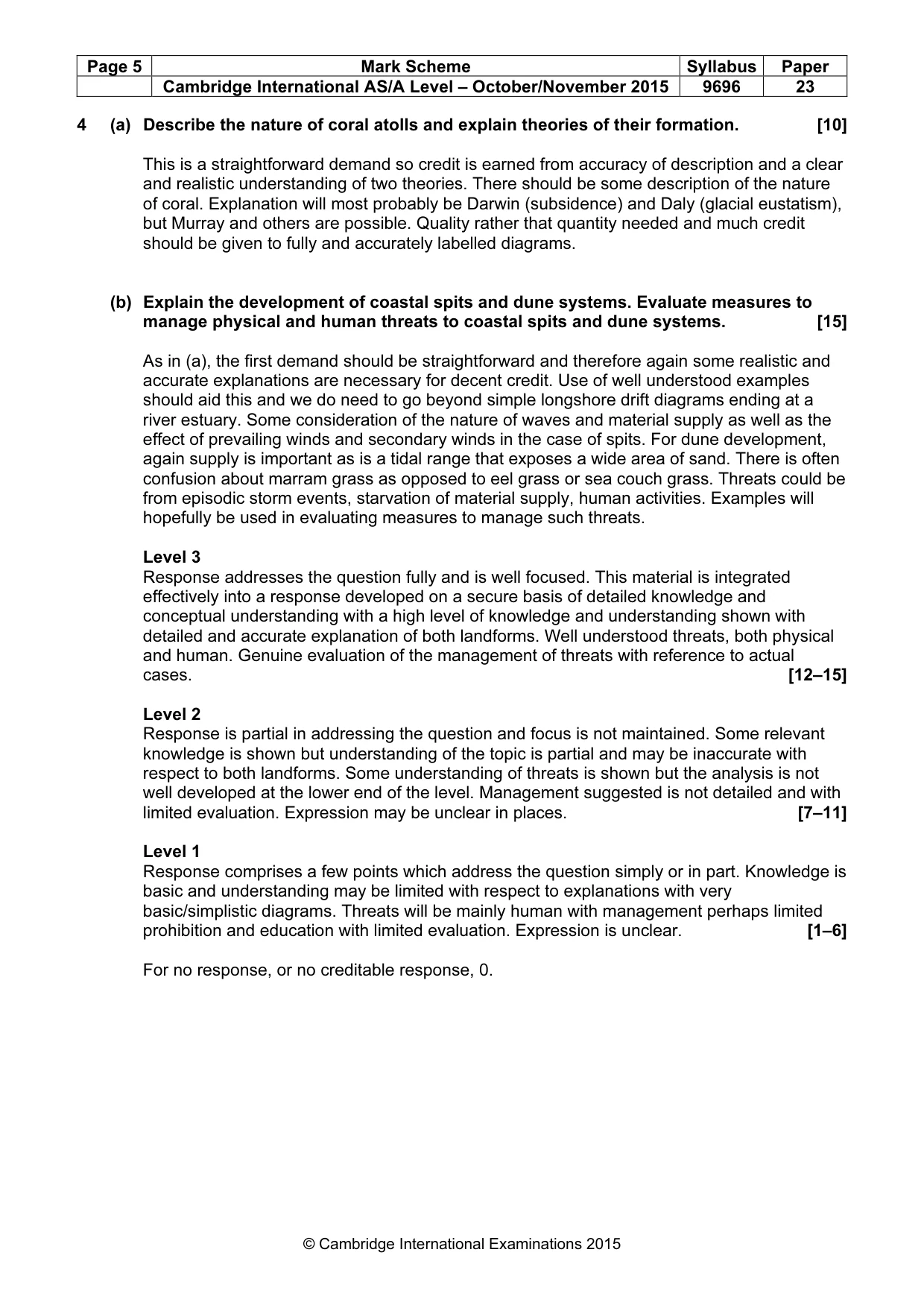 Mark scheme, page 5 of 11