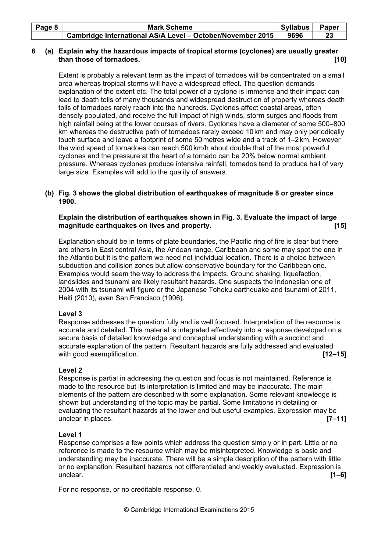 Mark scheme, page 8 of 11