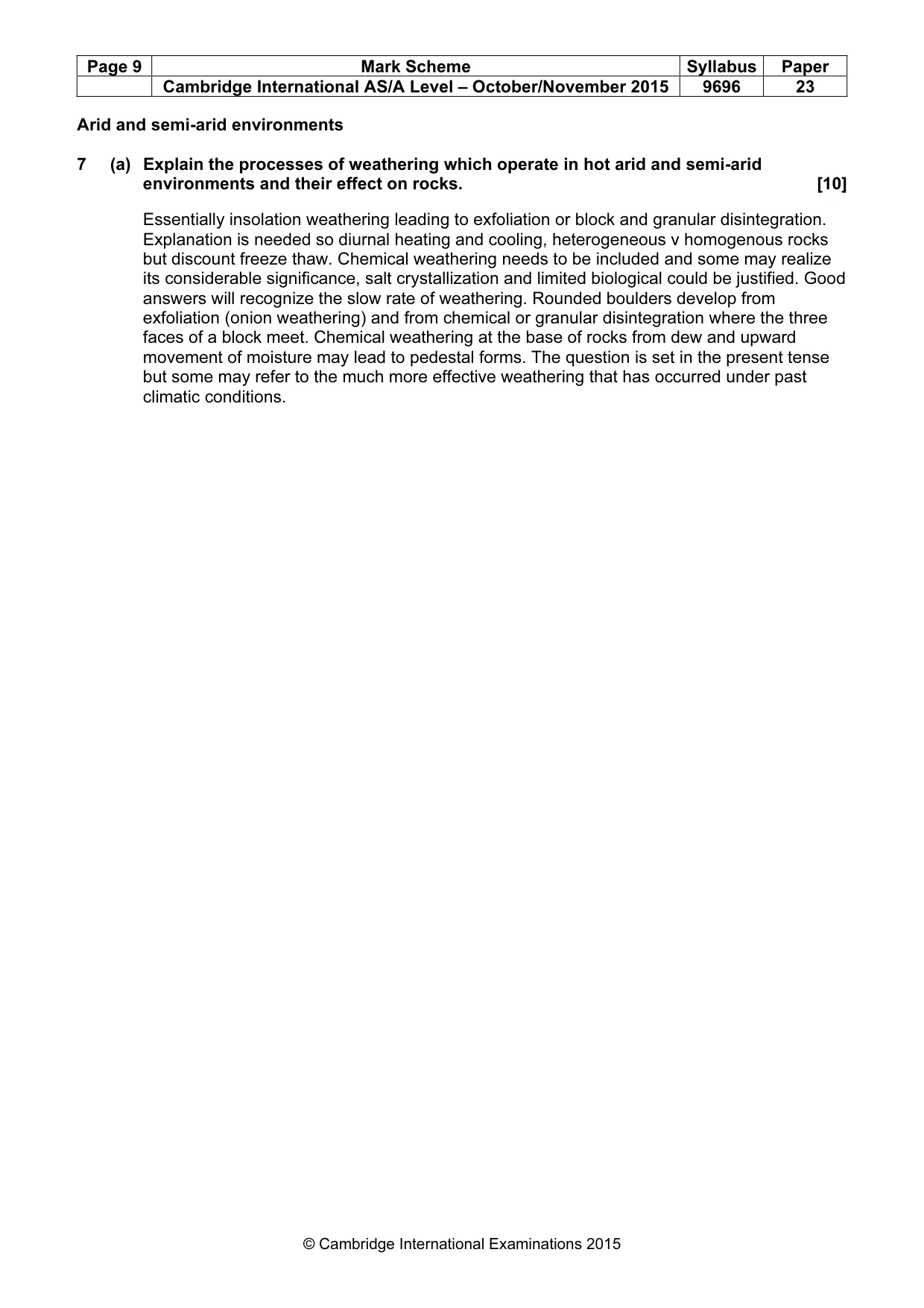 Mark scheme, page 9 of 11