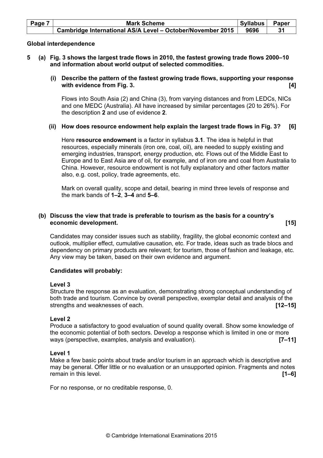 Mark scheme, page 7 of 11