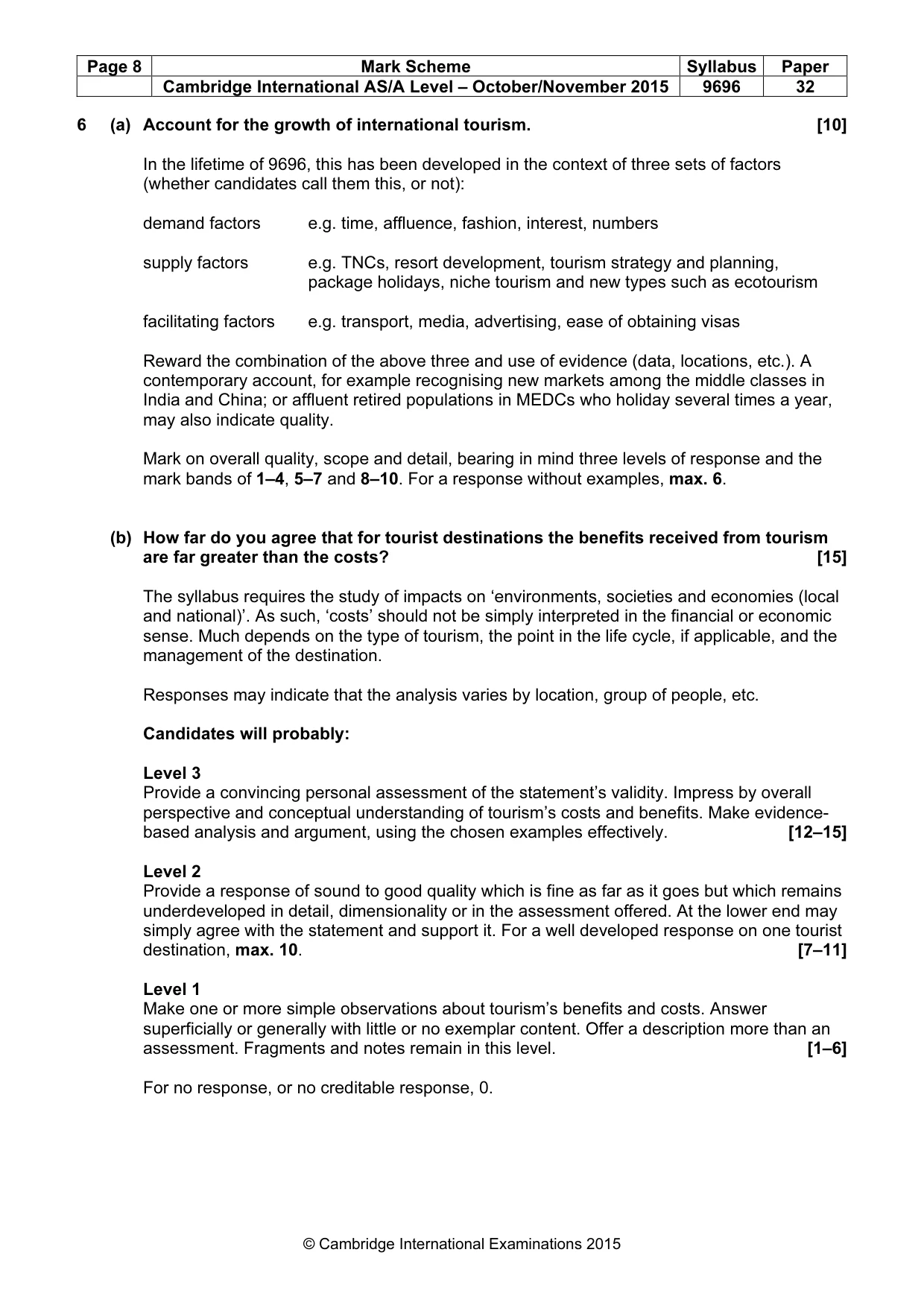 Mark scheme, page 8 of 11