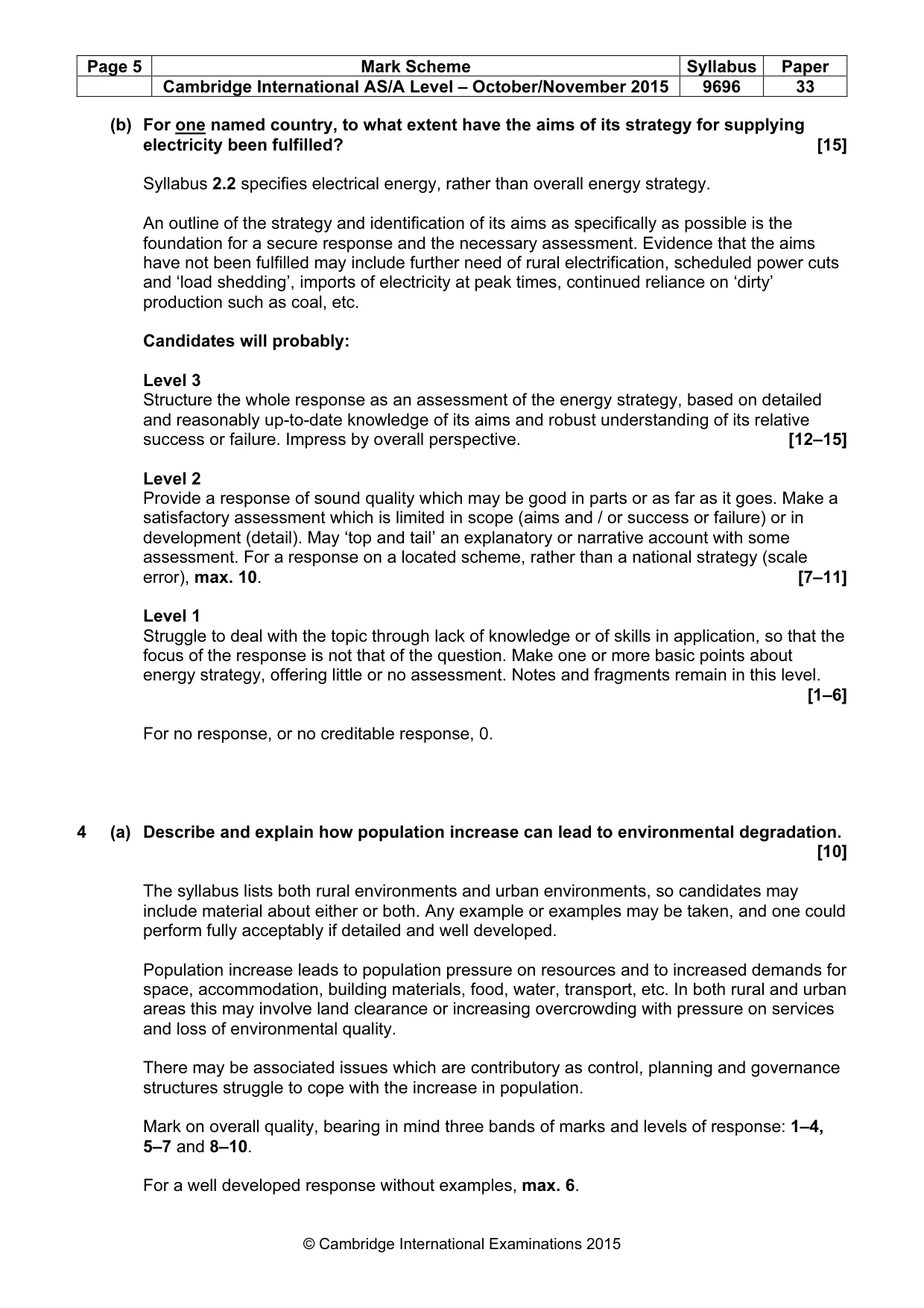 Mark scheme, page 5 of 10