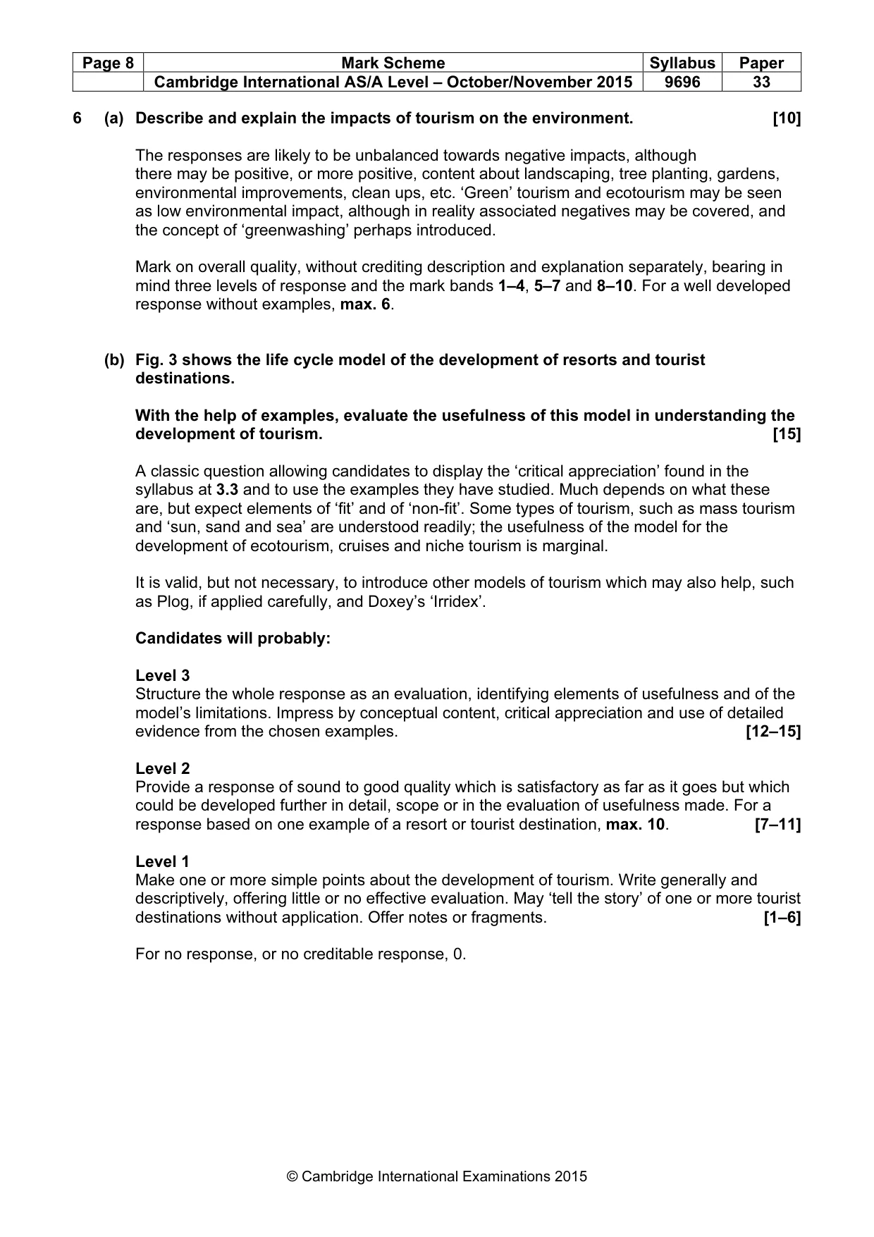 Mark scheme, page 8 of 10
