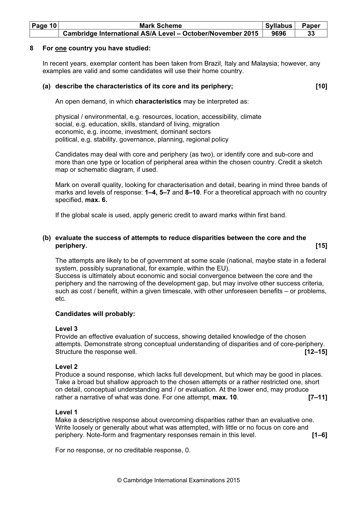 Mark scheme, page 10 of 10