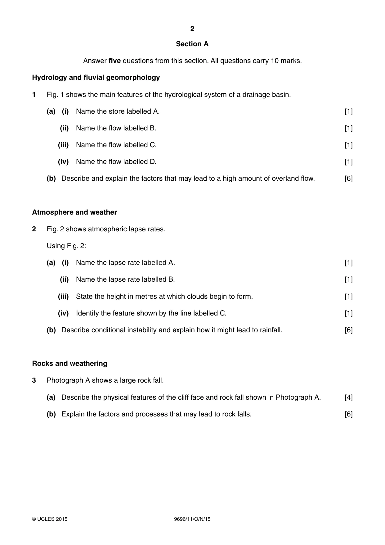Cambridge A Level Geography 9696 2015 Oct/Nov Paper 1 · Variant 1 question paper, page 2 of 8