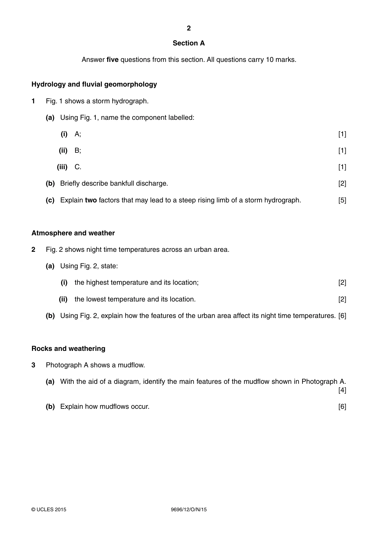 Cambridge A Level Geography 9696 2015 Oct/Nov Paper 1 · Variant 2 question paper, page 2 of 8