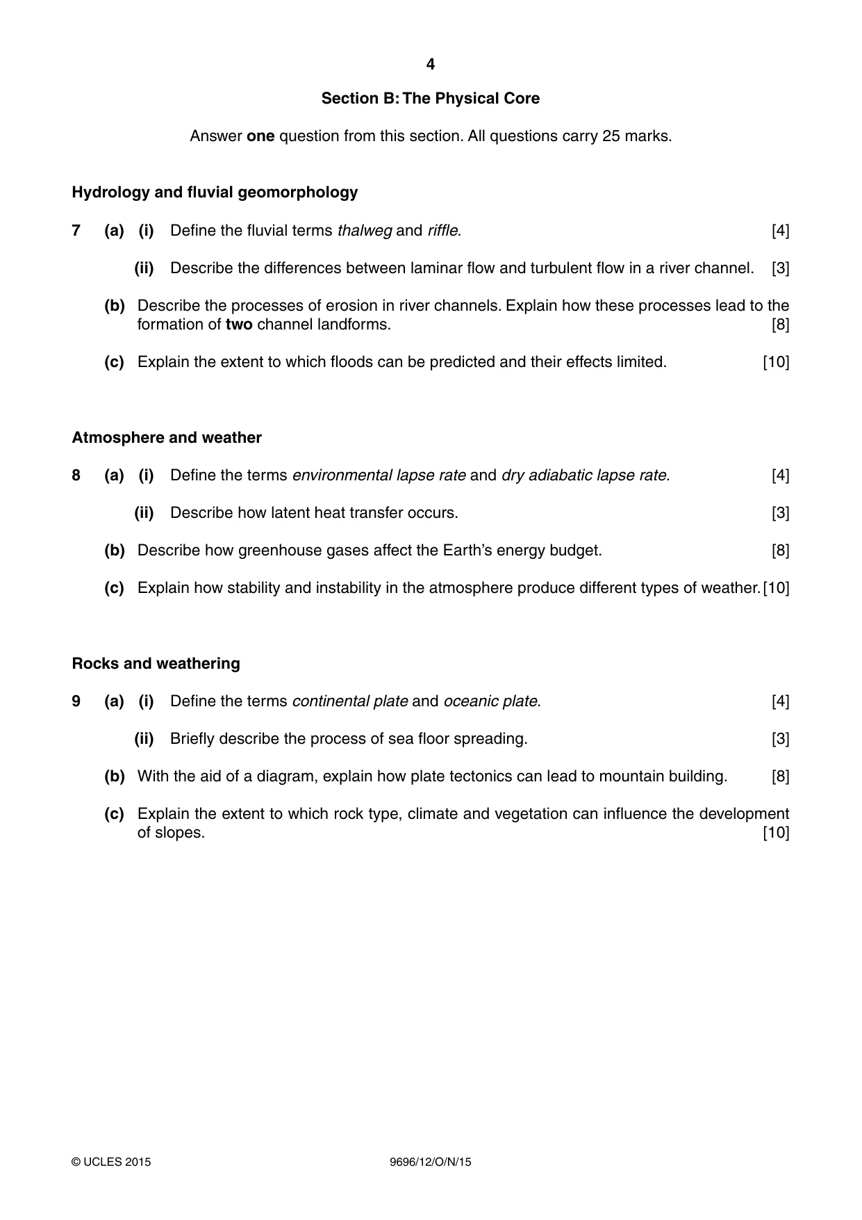 Cambridge A Level Geography 9696 2015 Oct/Nov Paper 1 · Variant 2 question paper, page 4 of 8