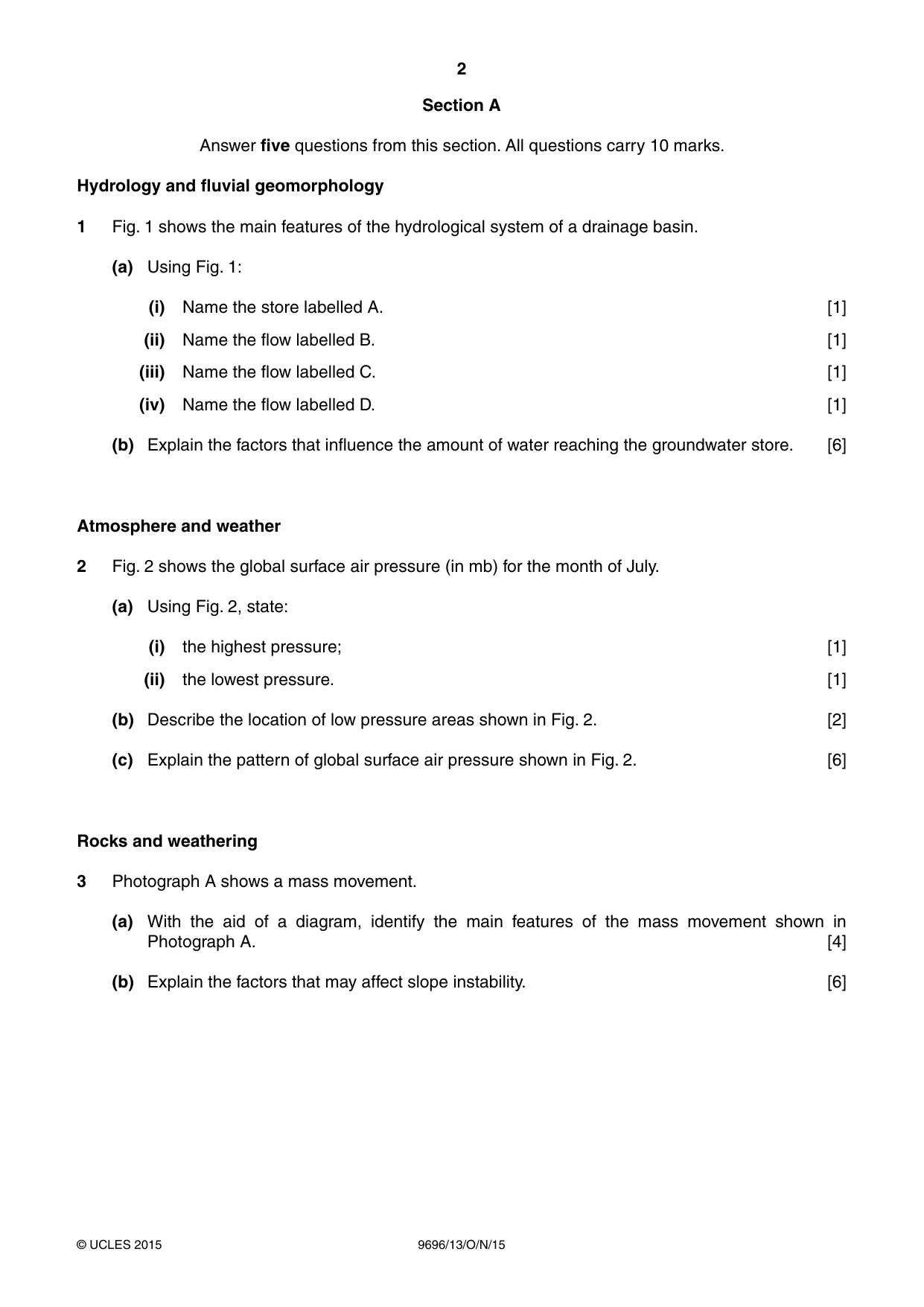 Cambridge A Level Geography 9696 2015 Oct/Nov Paper 1 · Variant 3 question paper, page 2 of 8