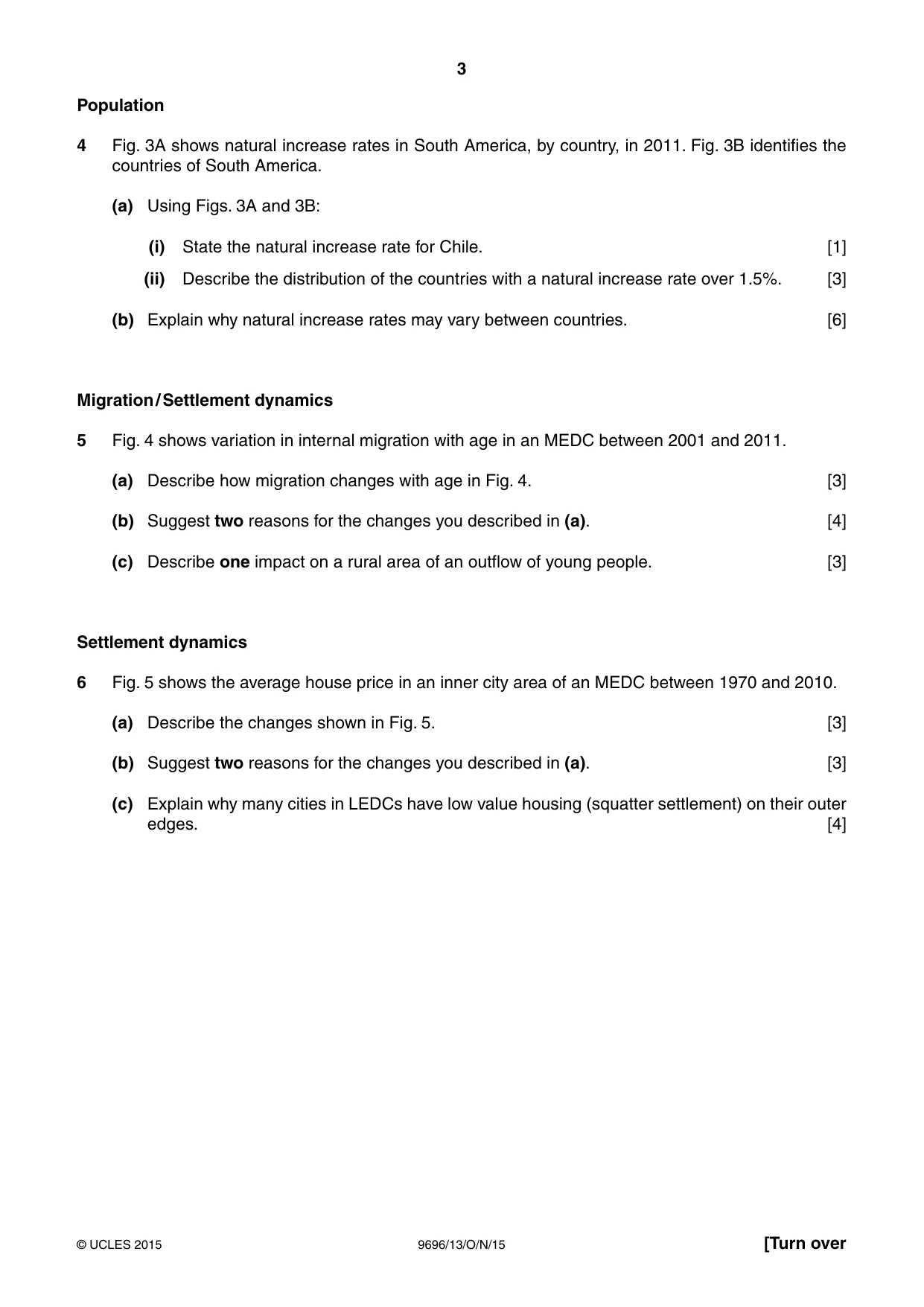 Cambridge A Level Geography 9696 2015 Oct/Nov Paper 1 · Variant 3 question paper, page 3 of 8