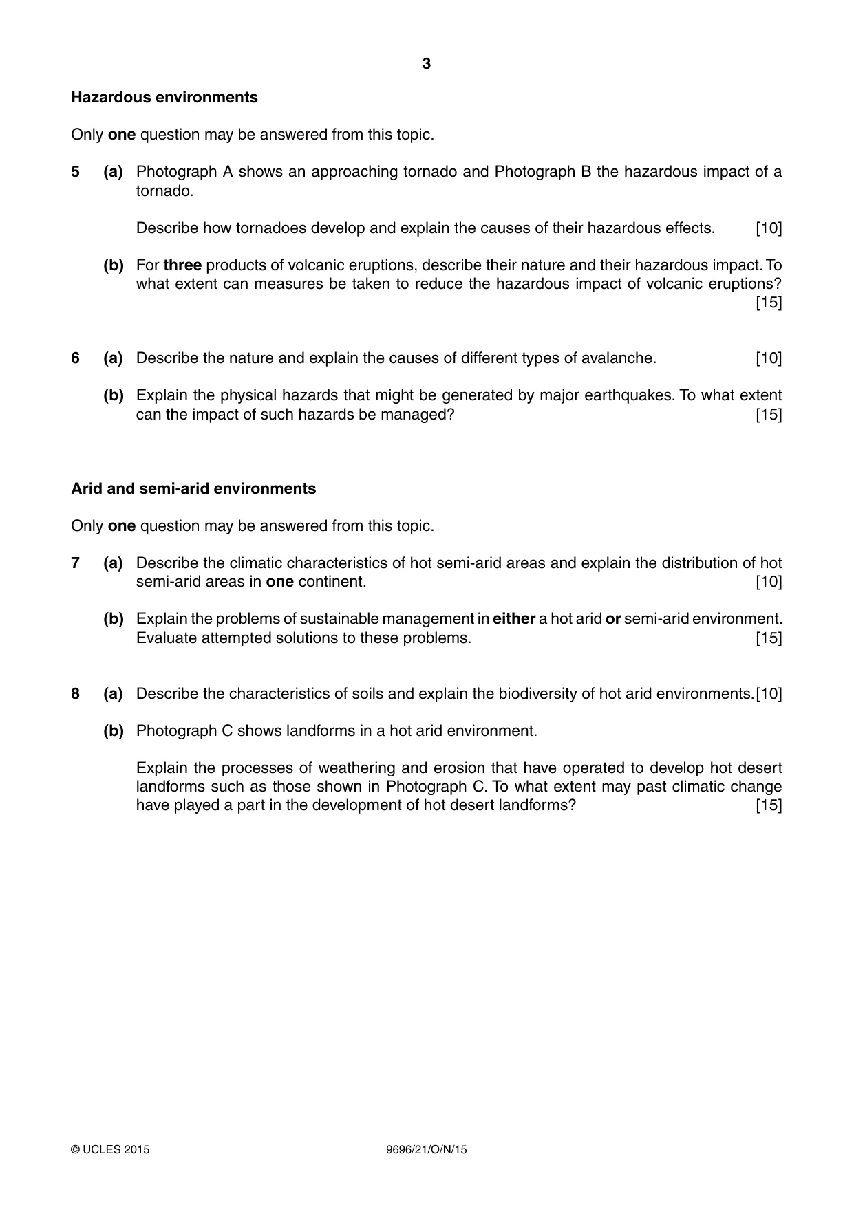 Cambridge A Level Geography 9696 2015 Oct/Nov Paper 2 · Variant 1 question paper, page 3 of 4