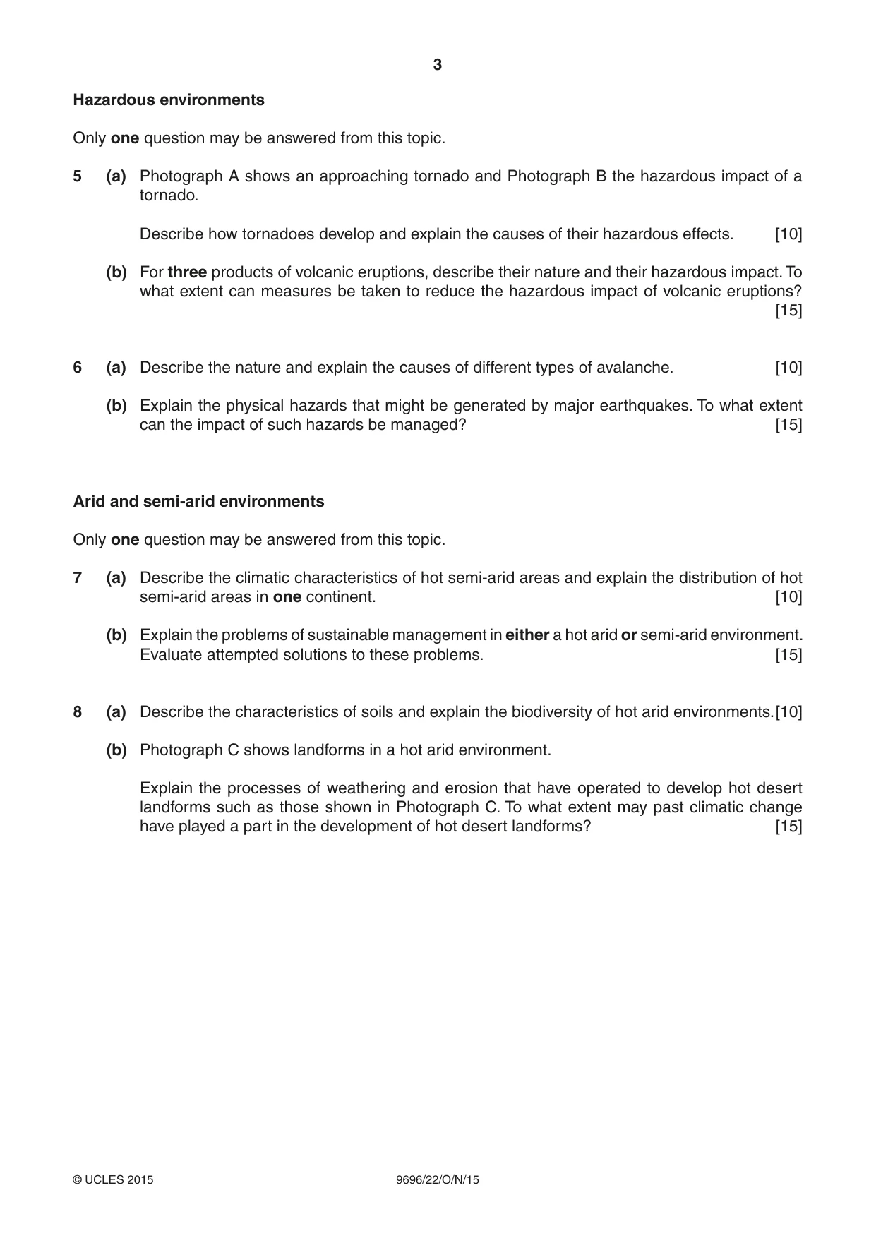 Cambridge A Level Geography 9696 2015 Oct/Nov Paper 2 · Variant 2 question paper, page 3 of 4