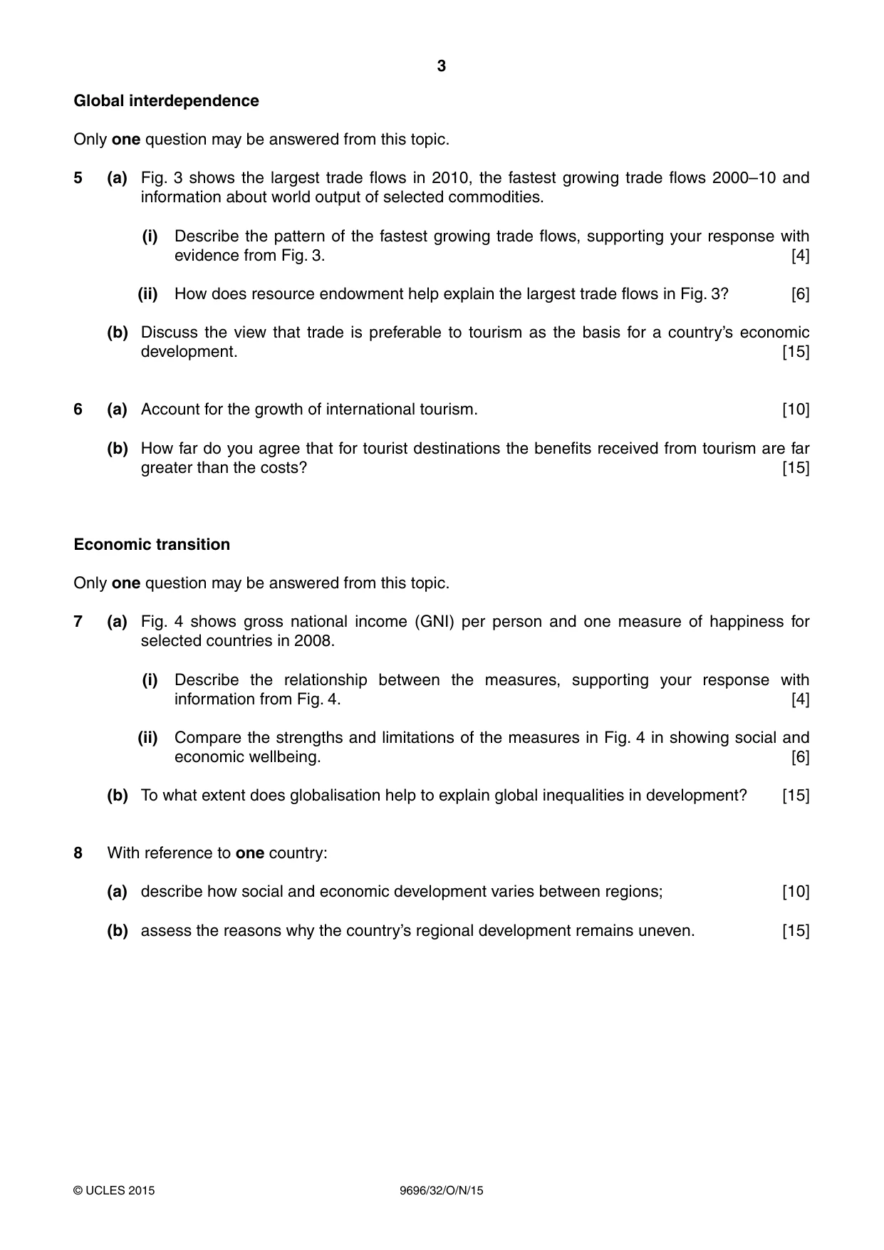 Cambridge A Level Geography 9696 2015 Oct/Nov Paper 3 · Variant 2 question paper, page 3 of 4