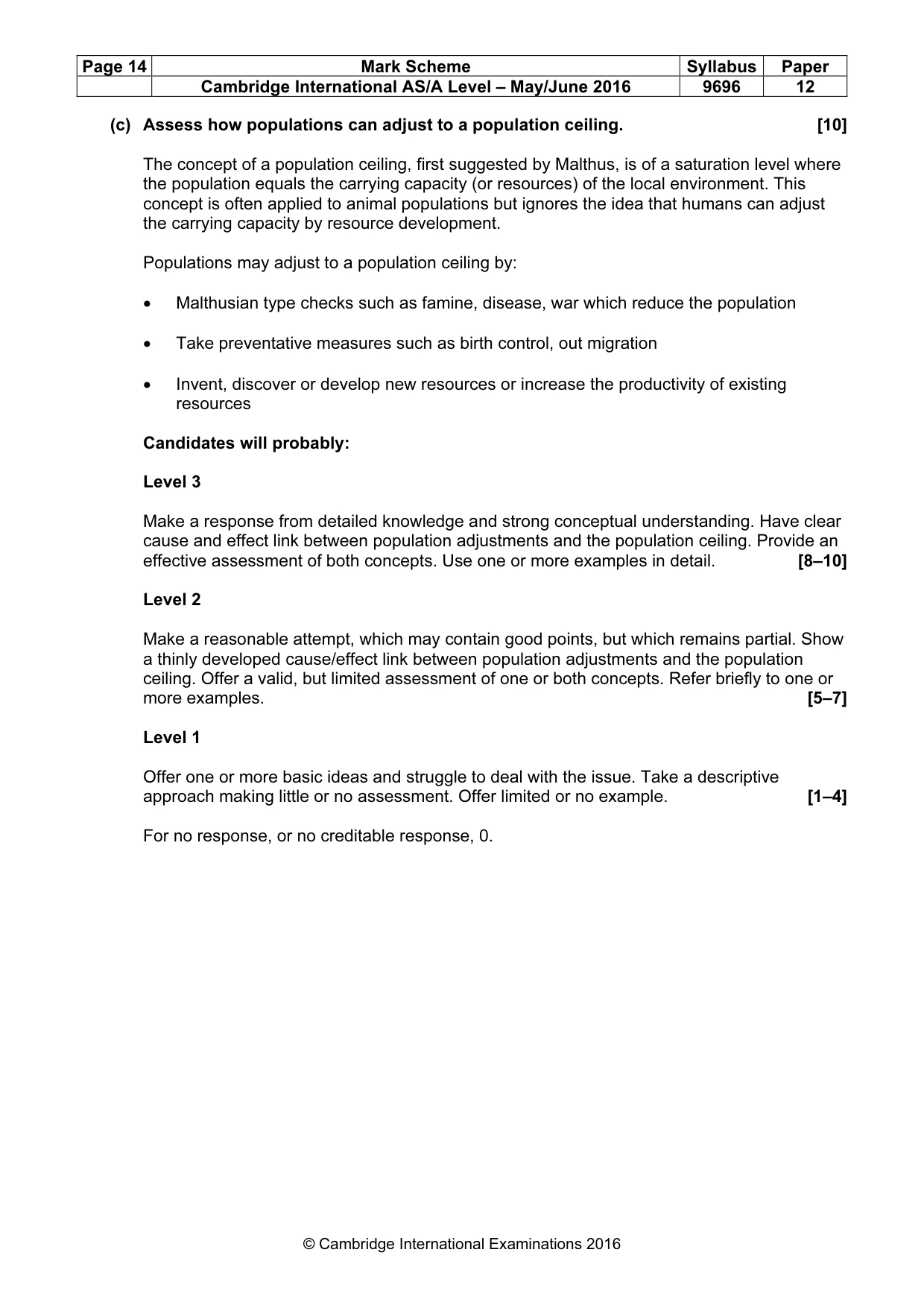 Mark scheme, page 14 of 18