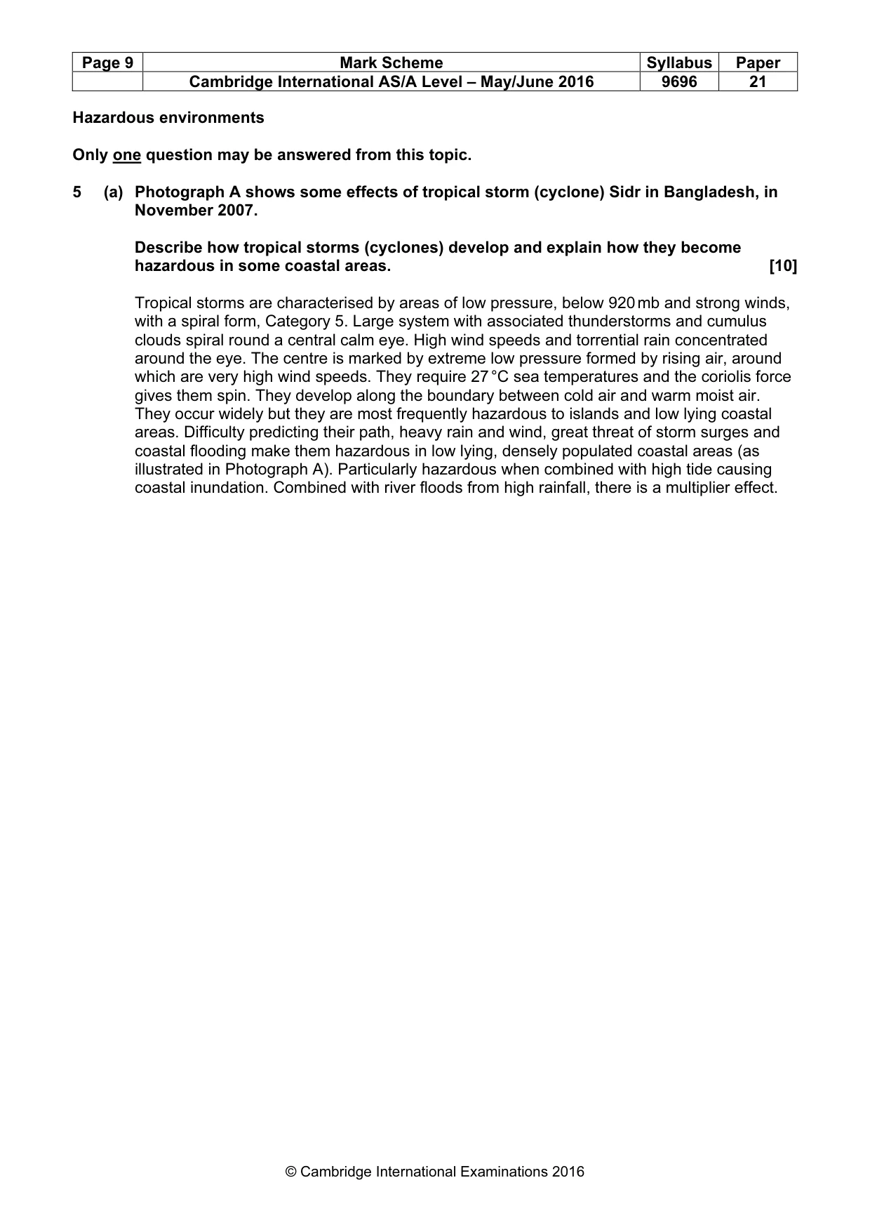 Mark scheme, page 9 of 15