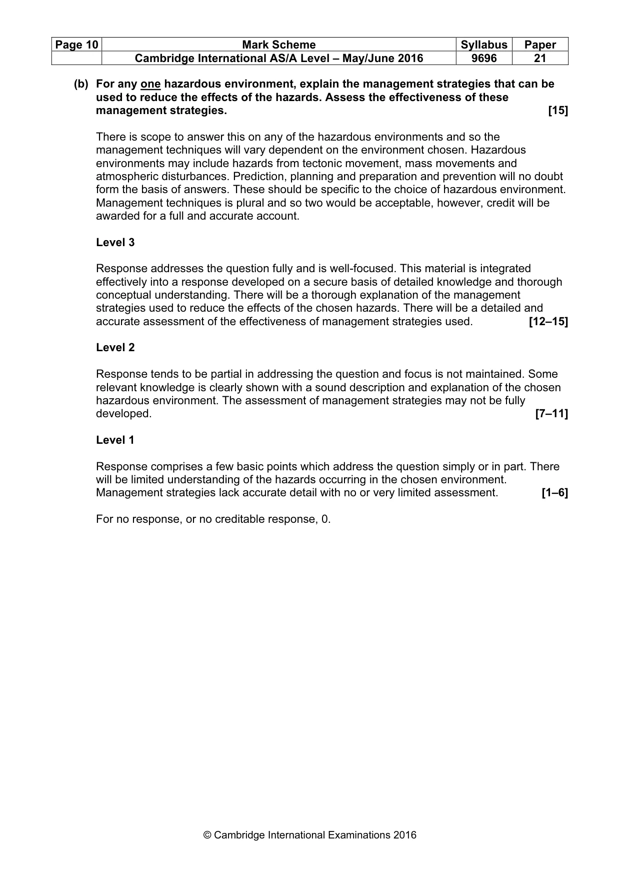 Mark scheme, page 10 of 15