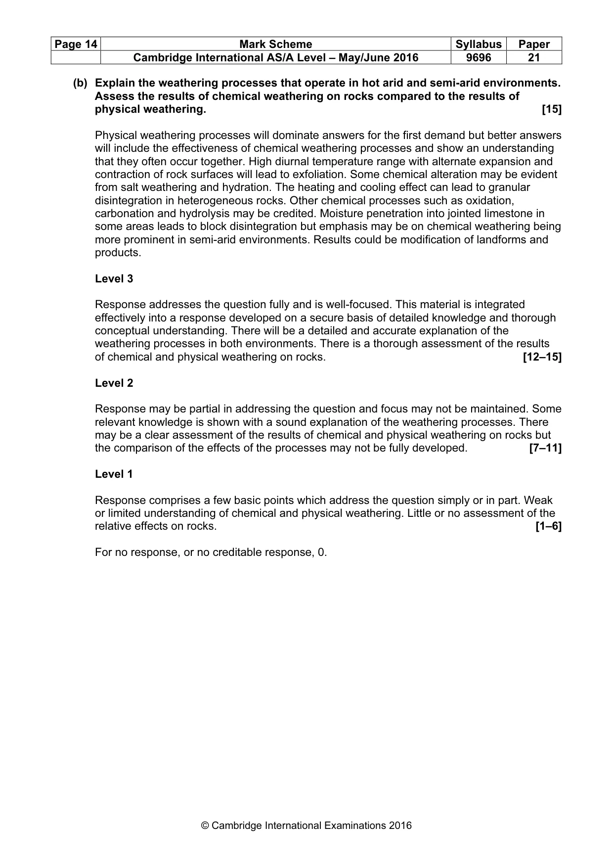 Mark scheme, page 14 of 15