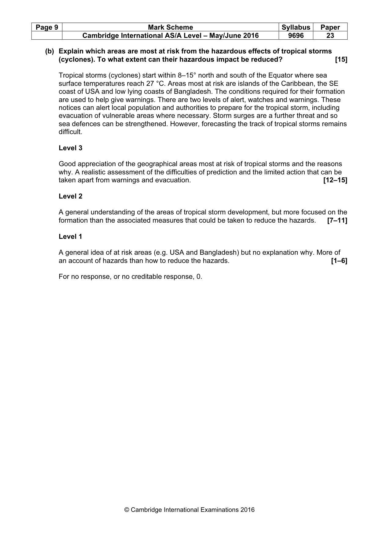 Mark scheme, page 9 of 13