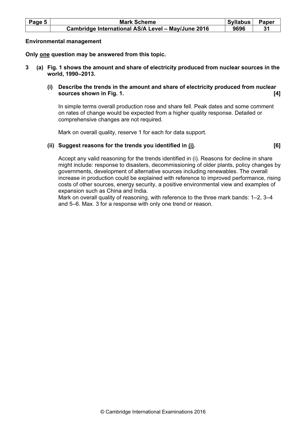 Mark scheme, page 5 of 13