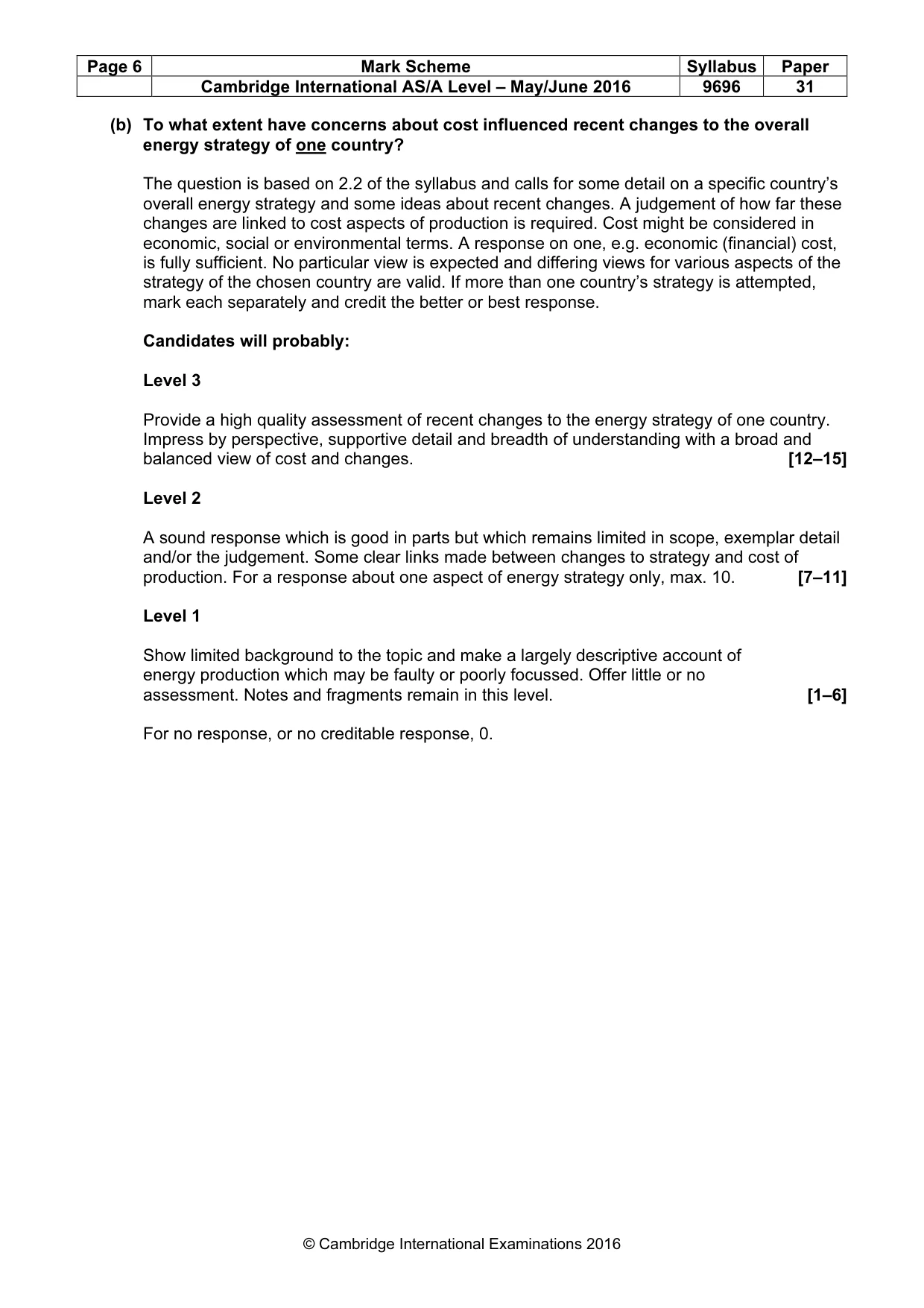 Mark scheme, page 6 of 13