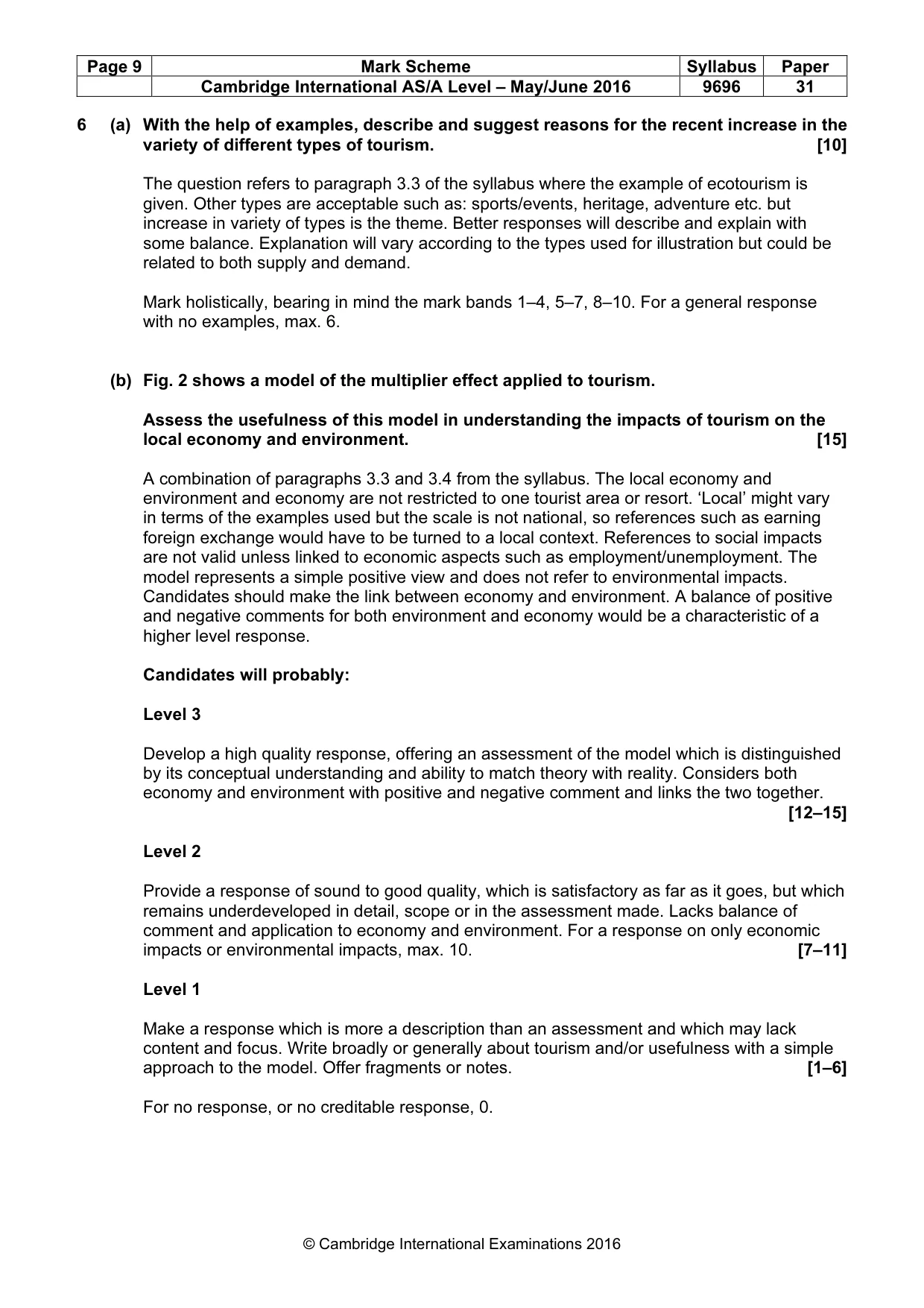 Mark scheme, page 9 of 13