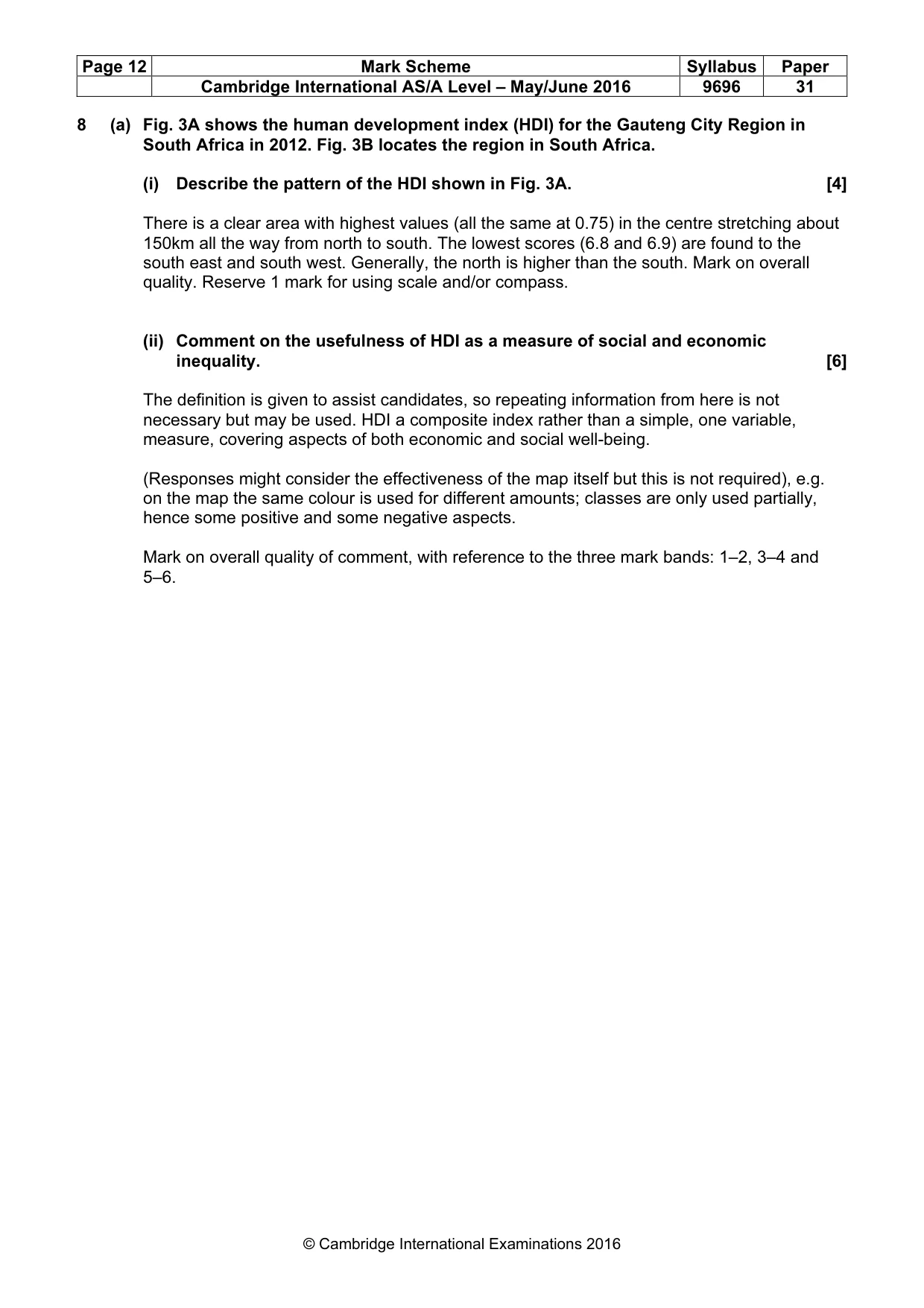 Mark scheme, page 12 of 13