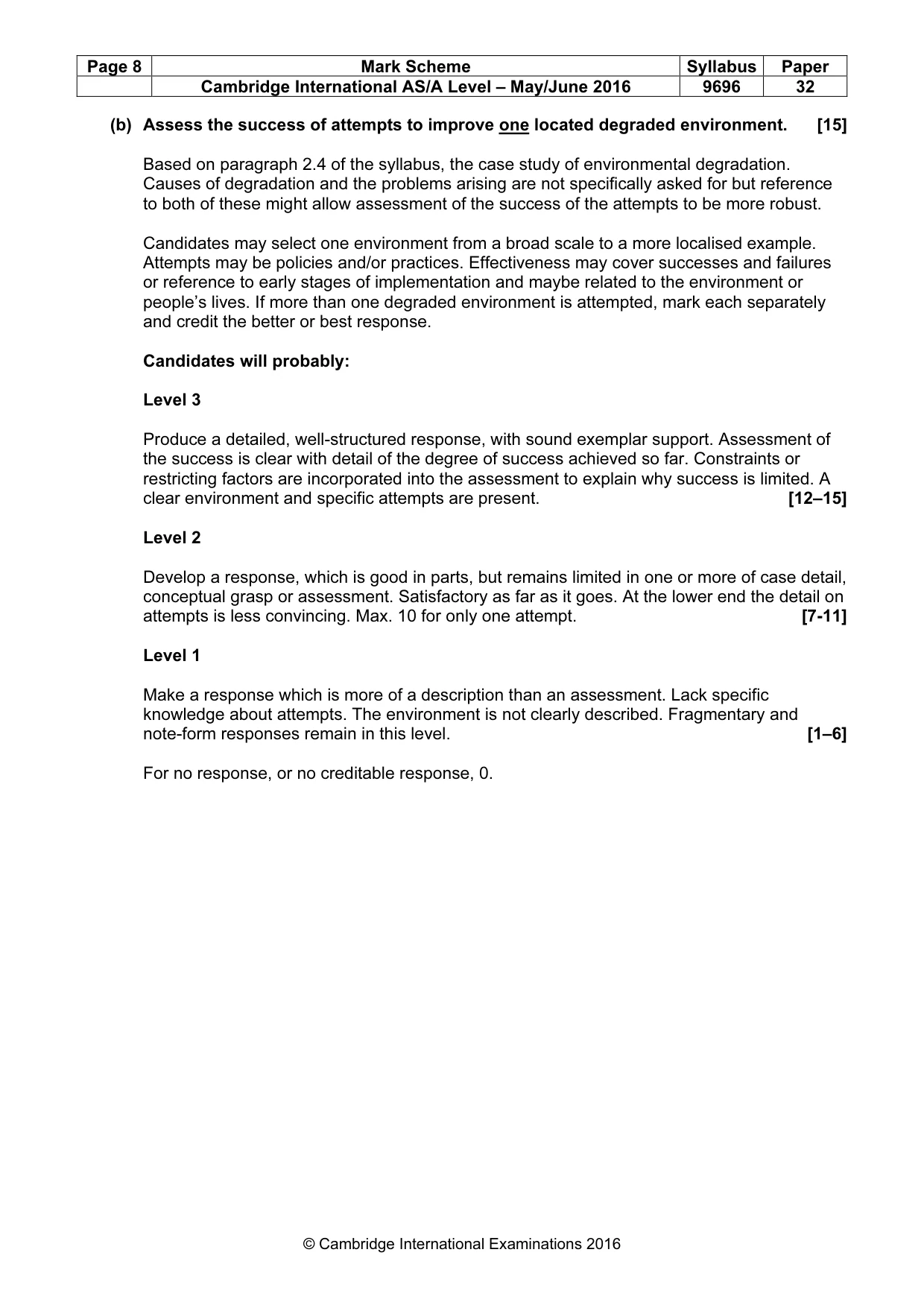 Mark scheme, page 8 of 16