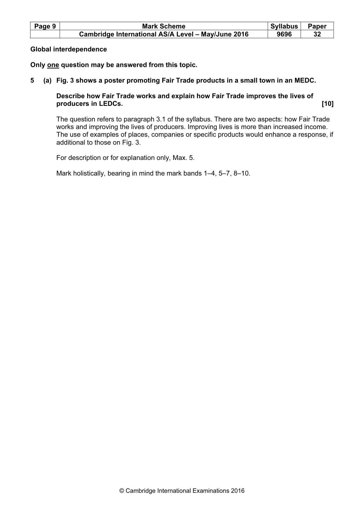 Mark scheme, page 9 of 16