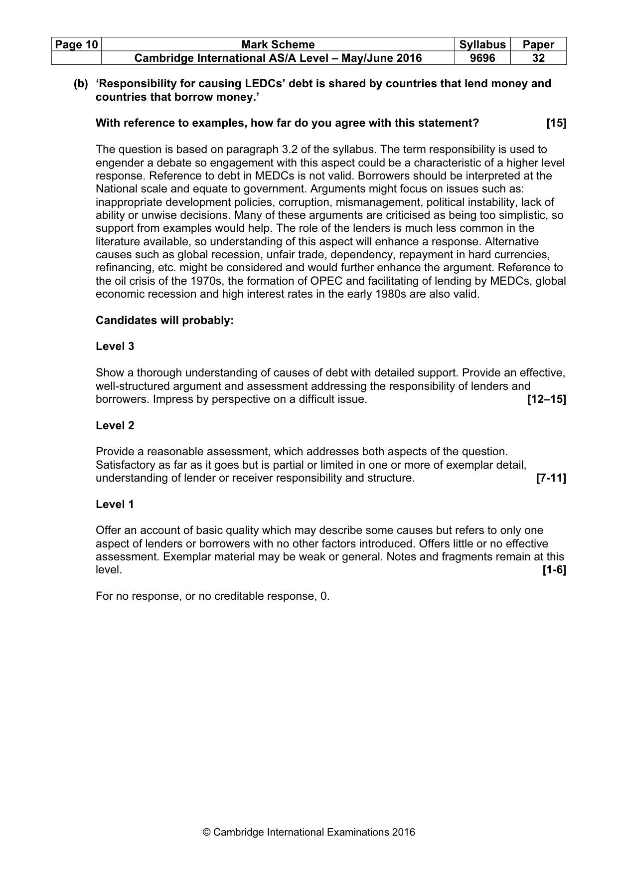 Mark scheme, page 10 of 16