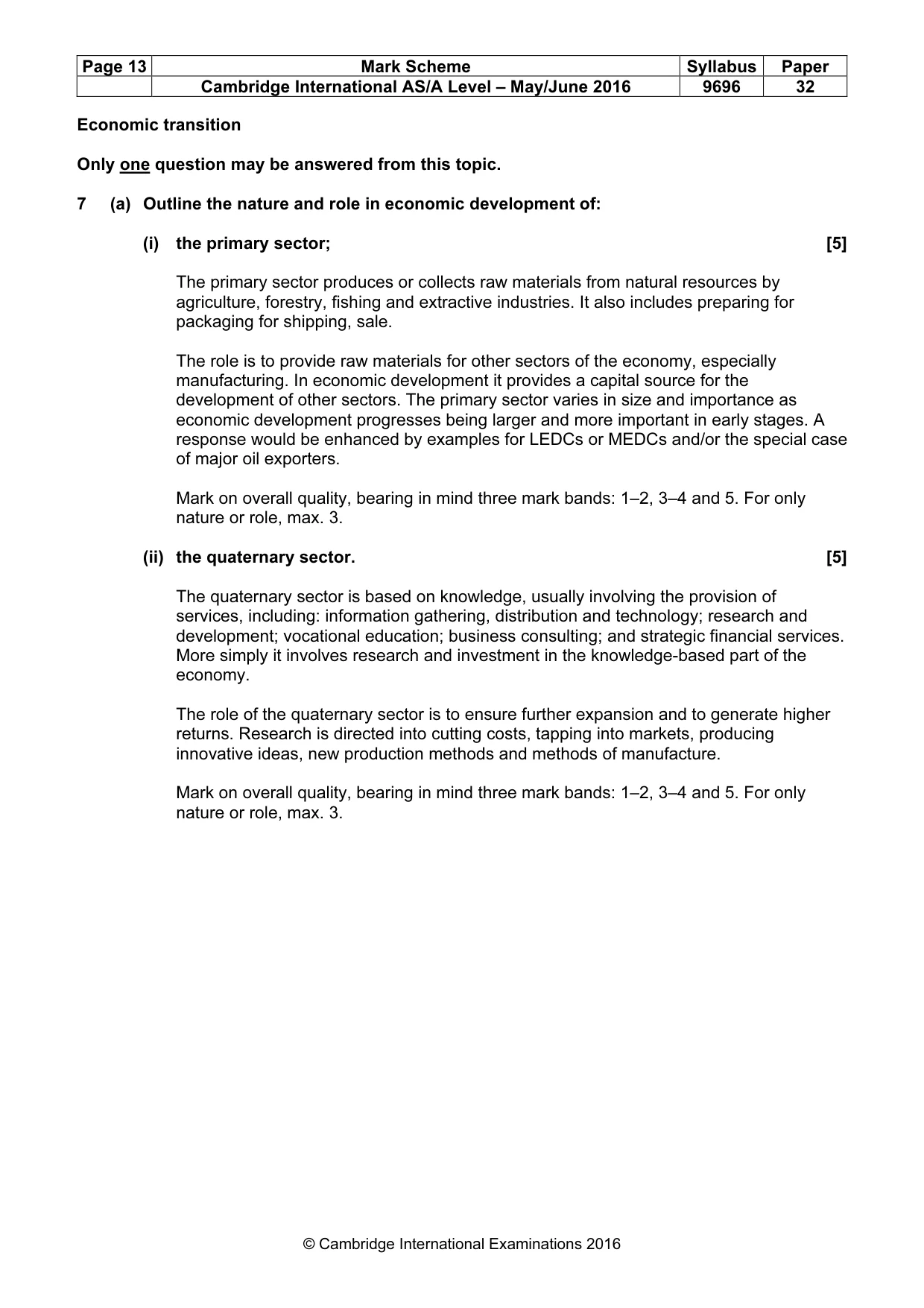 Mark scheme, page 13 of 16