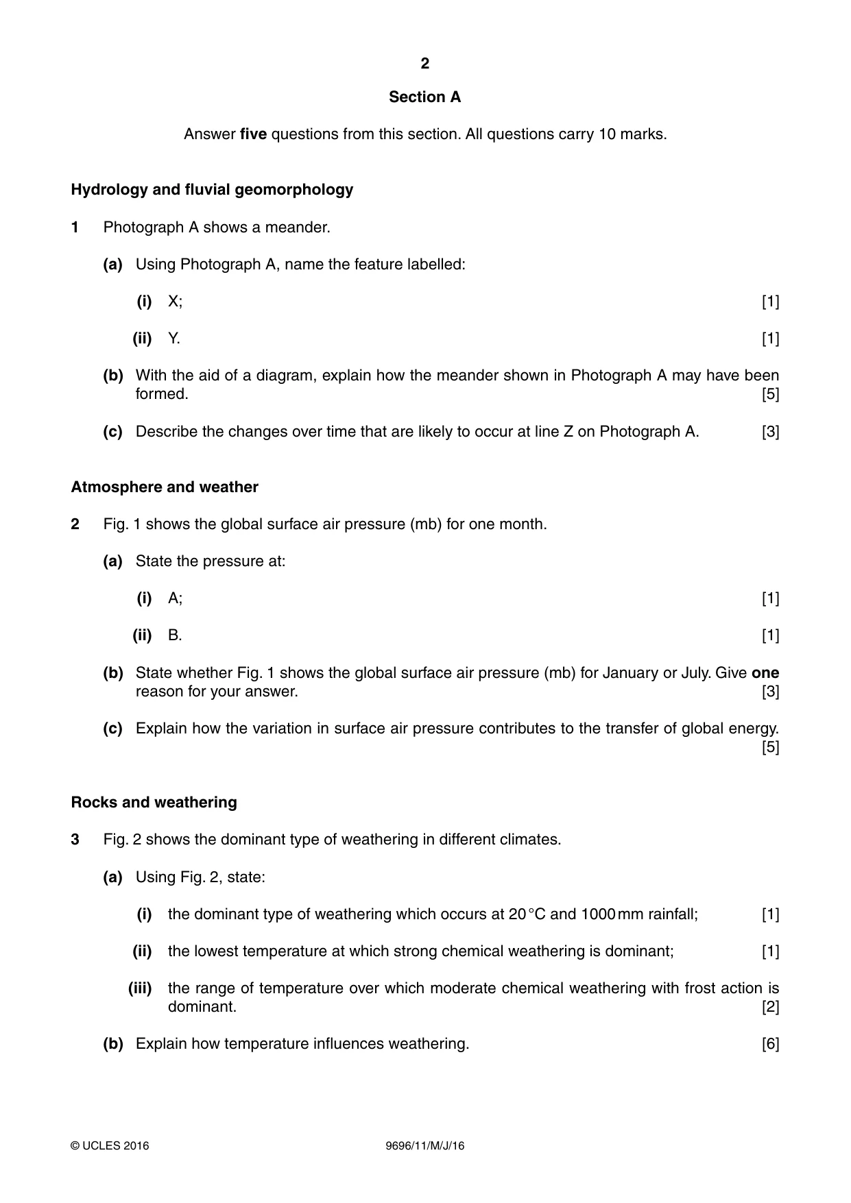 Cambridge A Level Geography 9696 2016 May/June Paper 1 · Variant 1 question paper, page 2 of 8