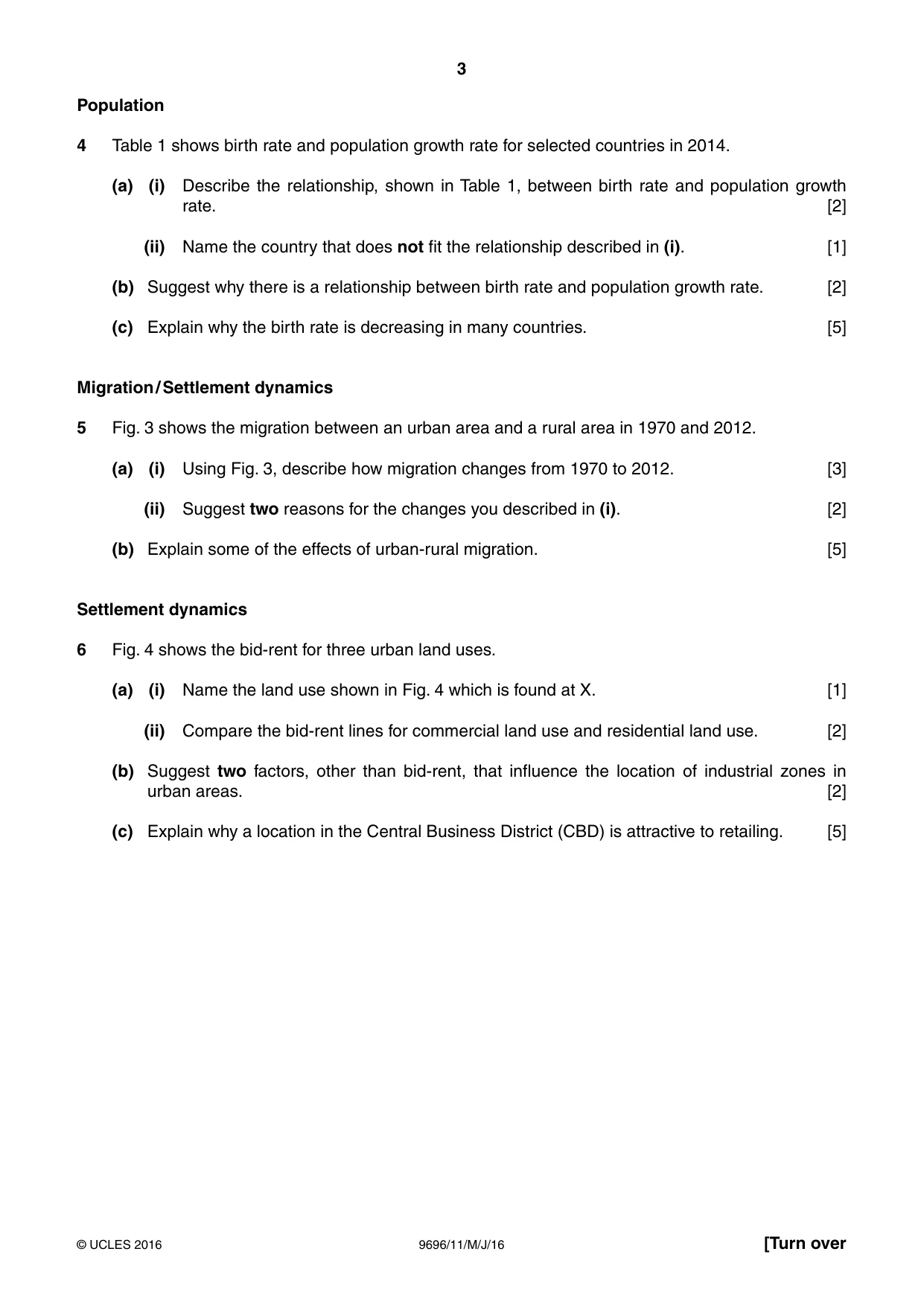 Cambridge A Level Geography 9696 2016 May/June Paper 1 · Variant 1 question paper, page 3 of 8