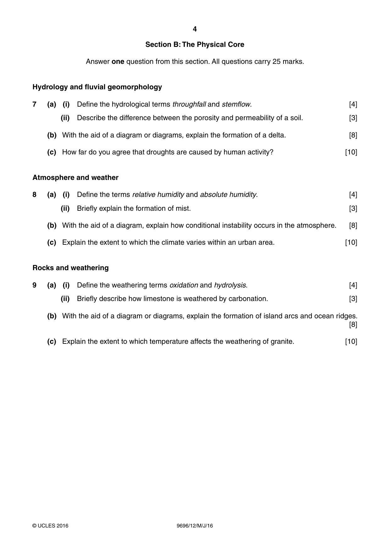 Cambridge A Level Geography 9696 2016 May/June Paper 1 · Variant 2 question paper, page 4 of 8