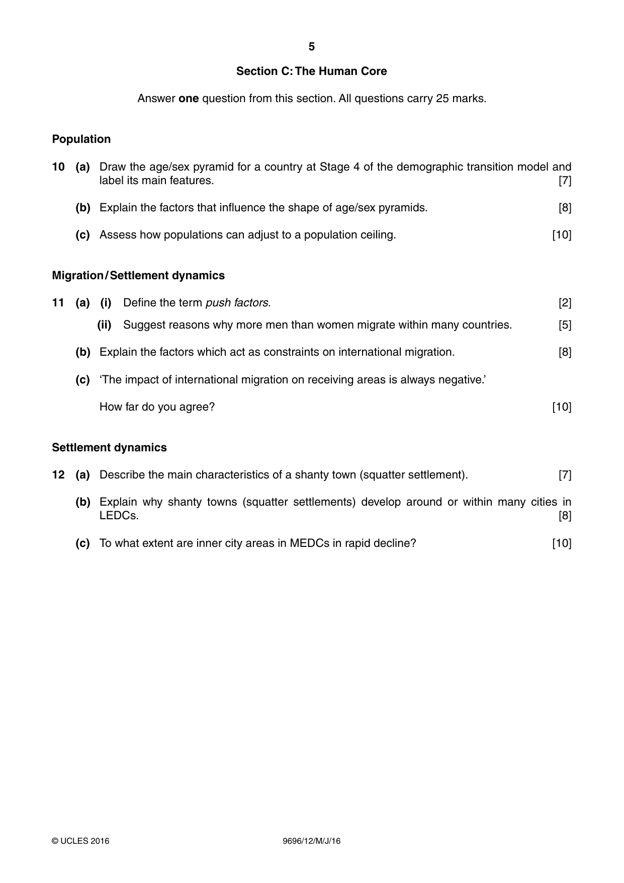 Cambridge A Level Geography 9696 2016 May/June Paper 1 · Variant 2 question paper, page 5 of 8