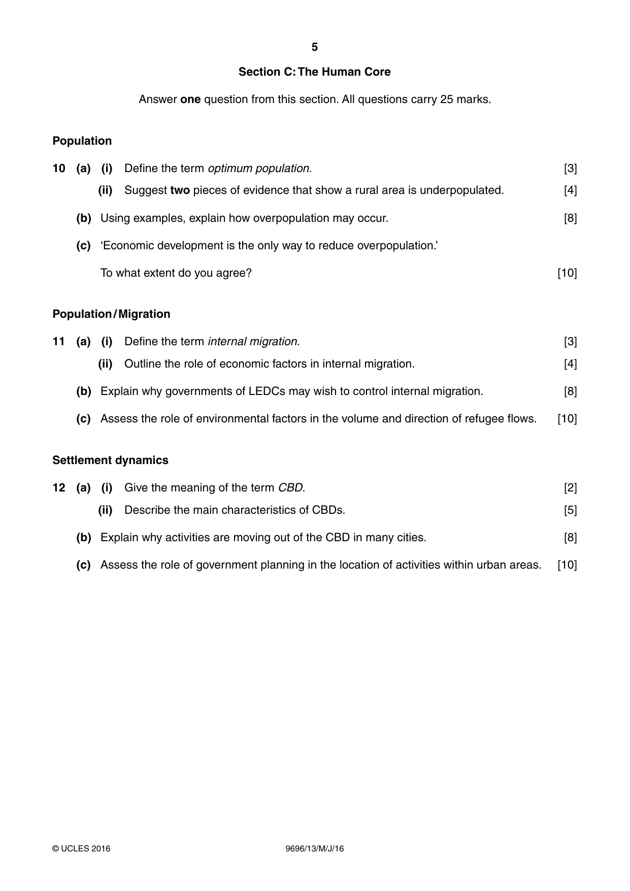 Cambridge A Level Geography 9696 2016 May/June Paper 1 · Variant 3 question paper, page 5 of 8