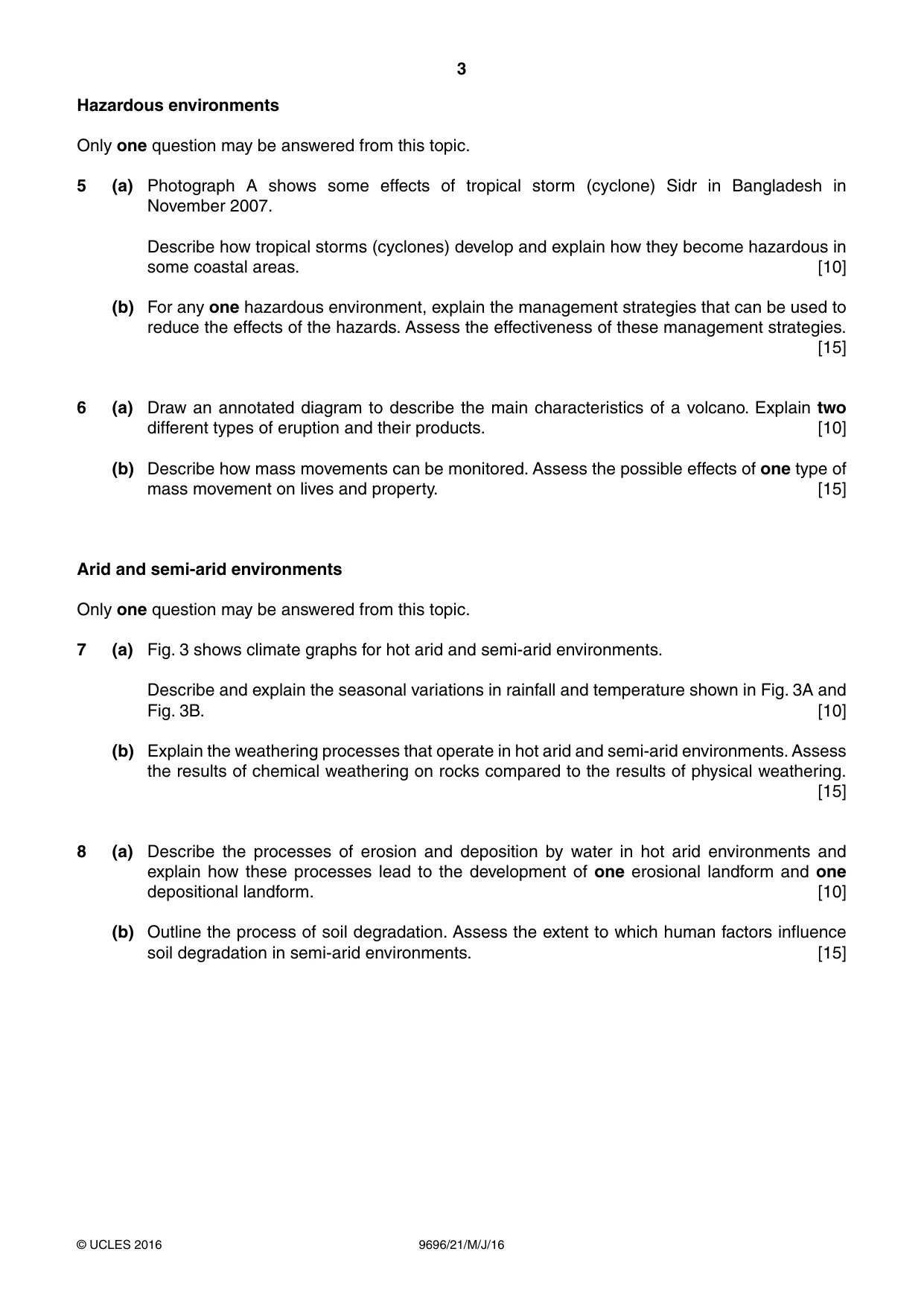 Cambridge A Level Geography 9696 2016 May/June Paper 2 · Variant 1 question paper, page 3 of 4