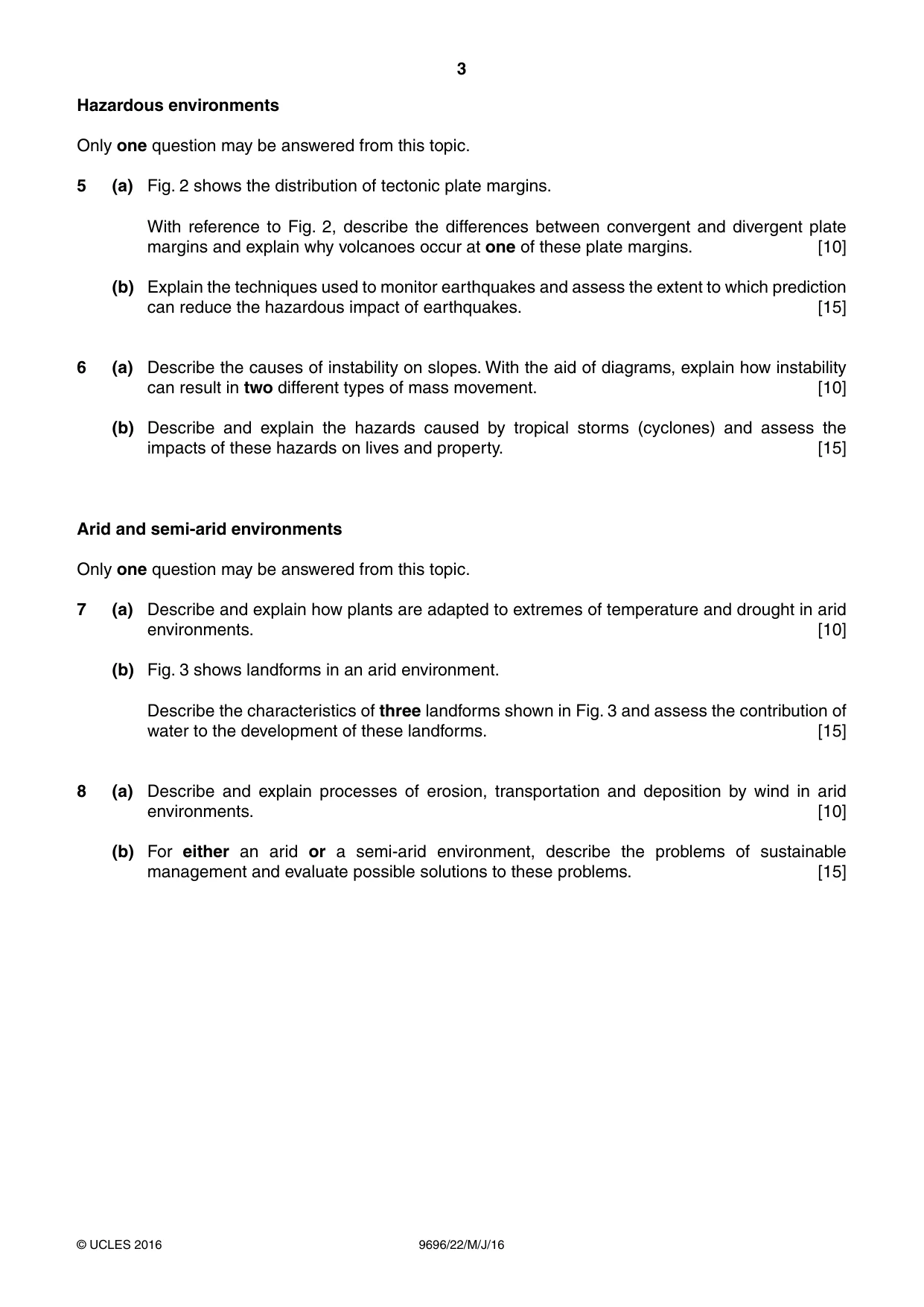 Cambridge A Level Geography 9696 2016 May/June Paper 2 · Variant 2 question paper, page 3 of 4