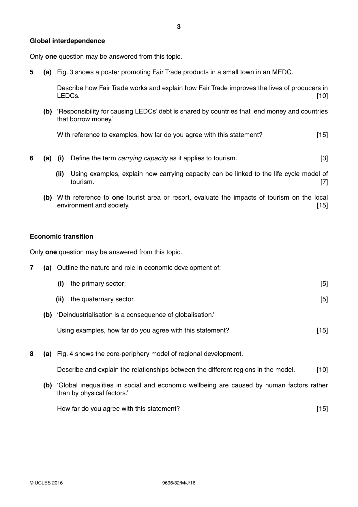 Cambridge A Level Geography 9696 2016 May/June Paper 3 · Variant 2 question paper, page 3 of 4