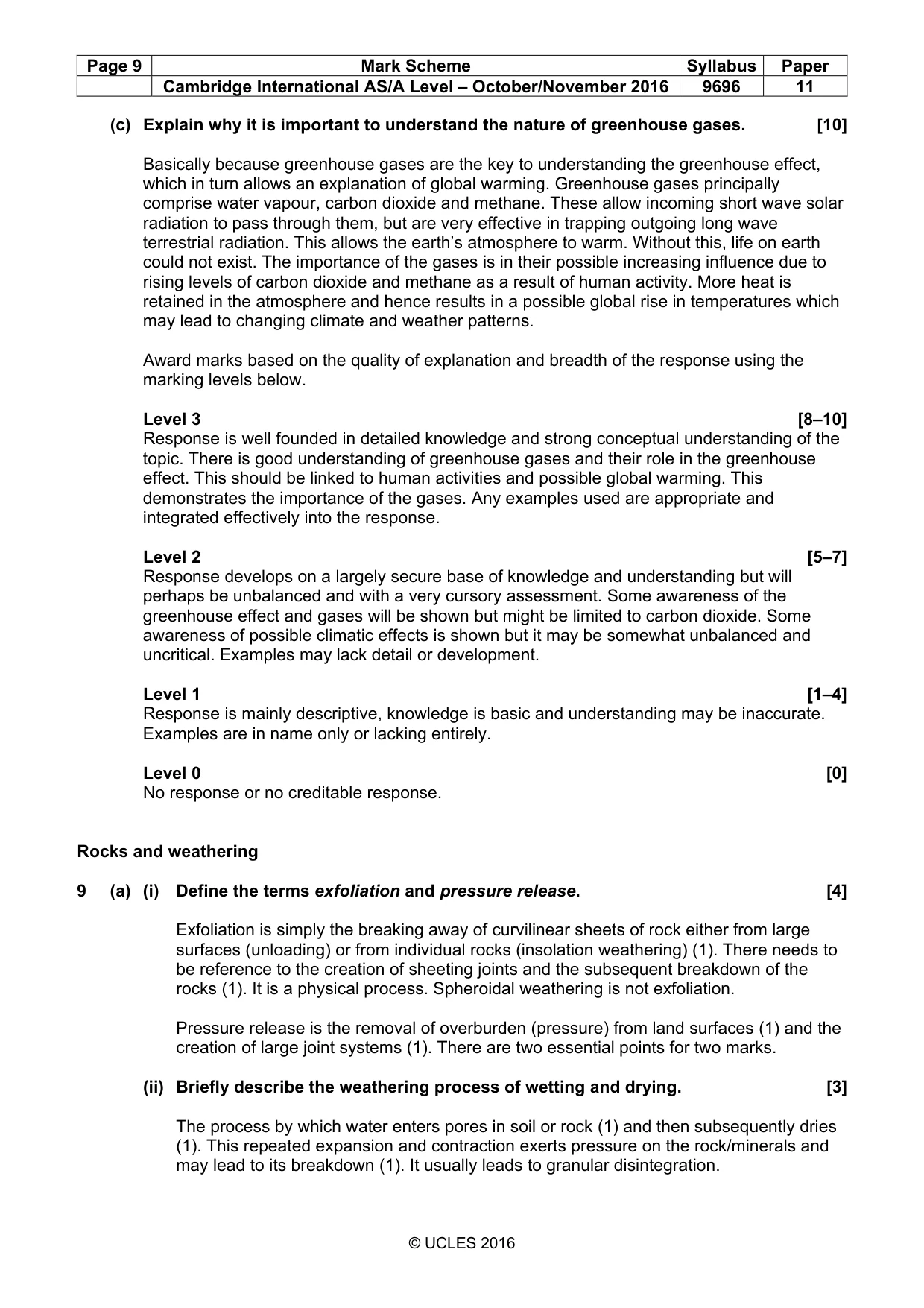 Mark scheme, page 9 of 15