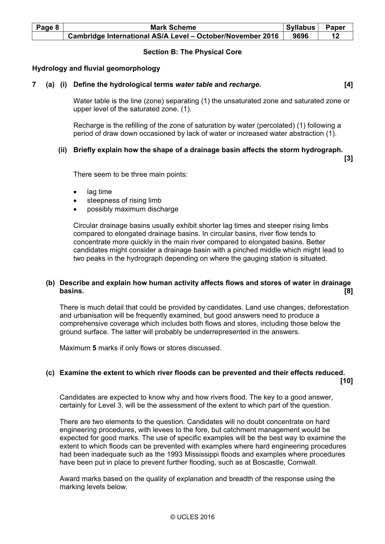 Mark scheme, page 8 of 16