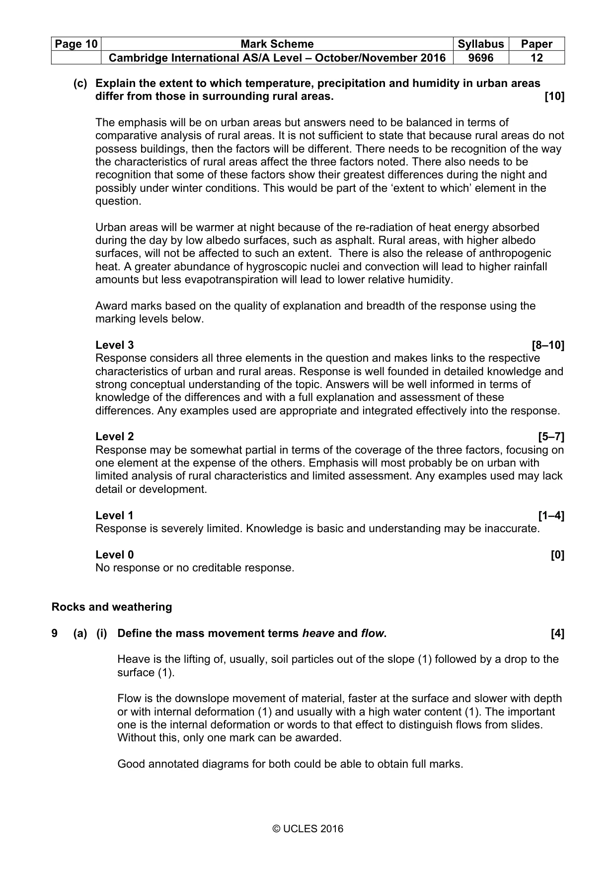 Mark scheme, page 10 of 16