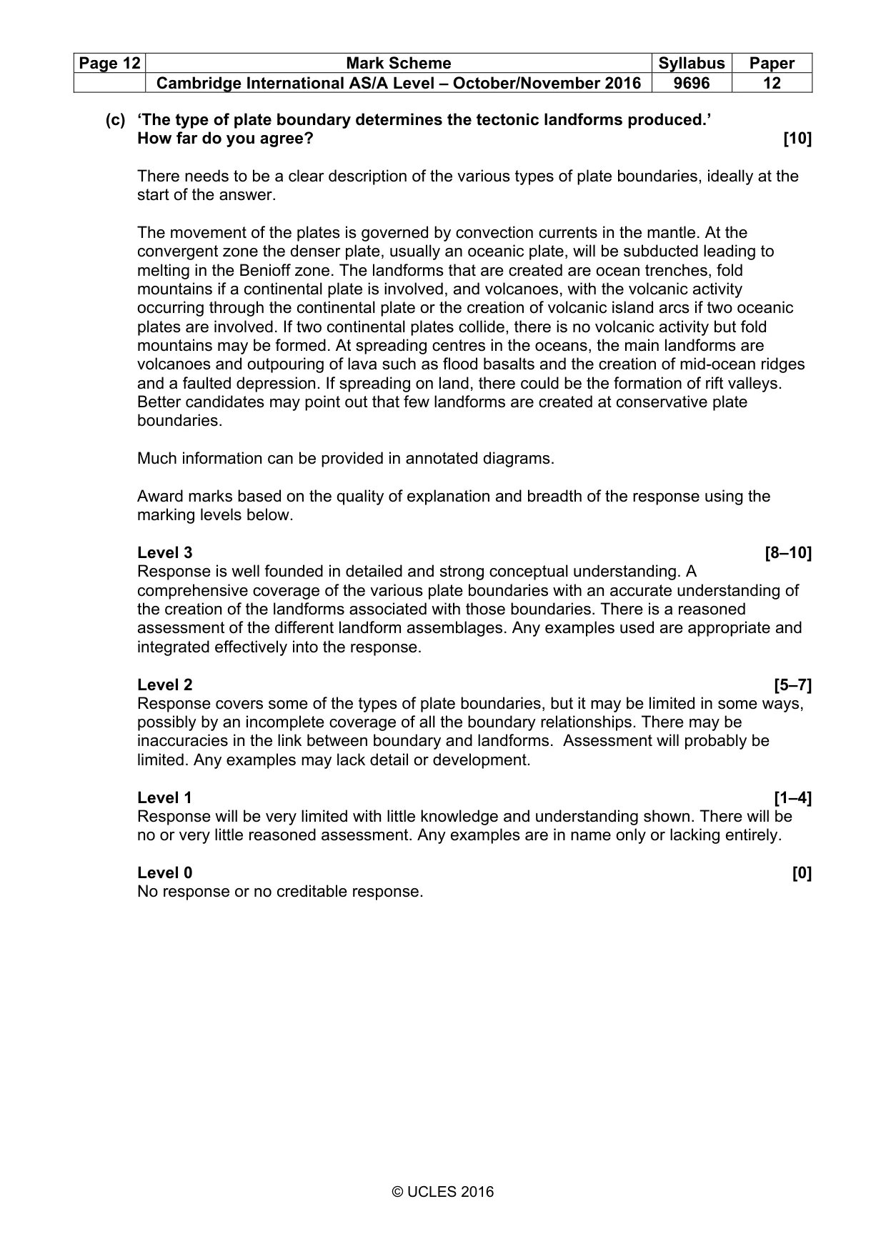 Mark scheme, page 12 of 16