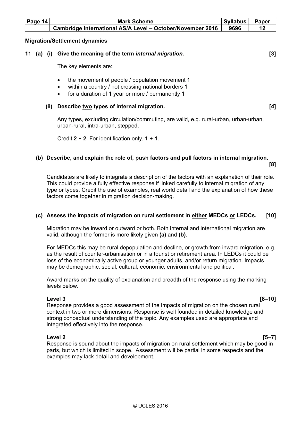 Mark scheme, page 14 of 16