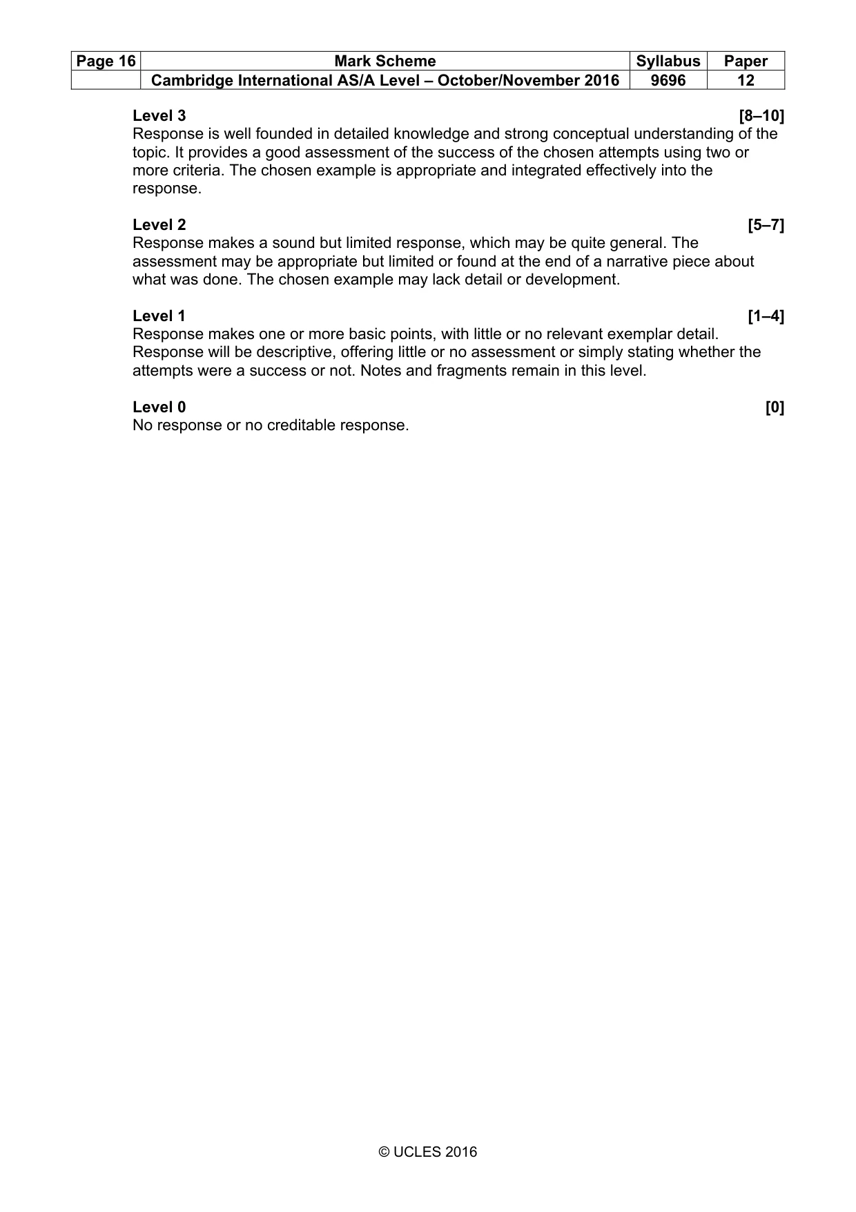 Mark scheme, page 16 of 16