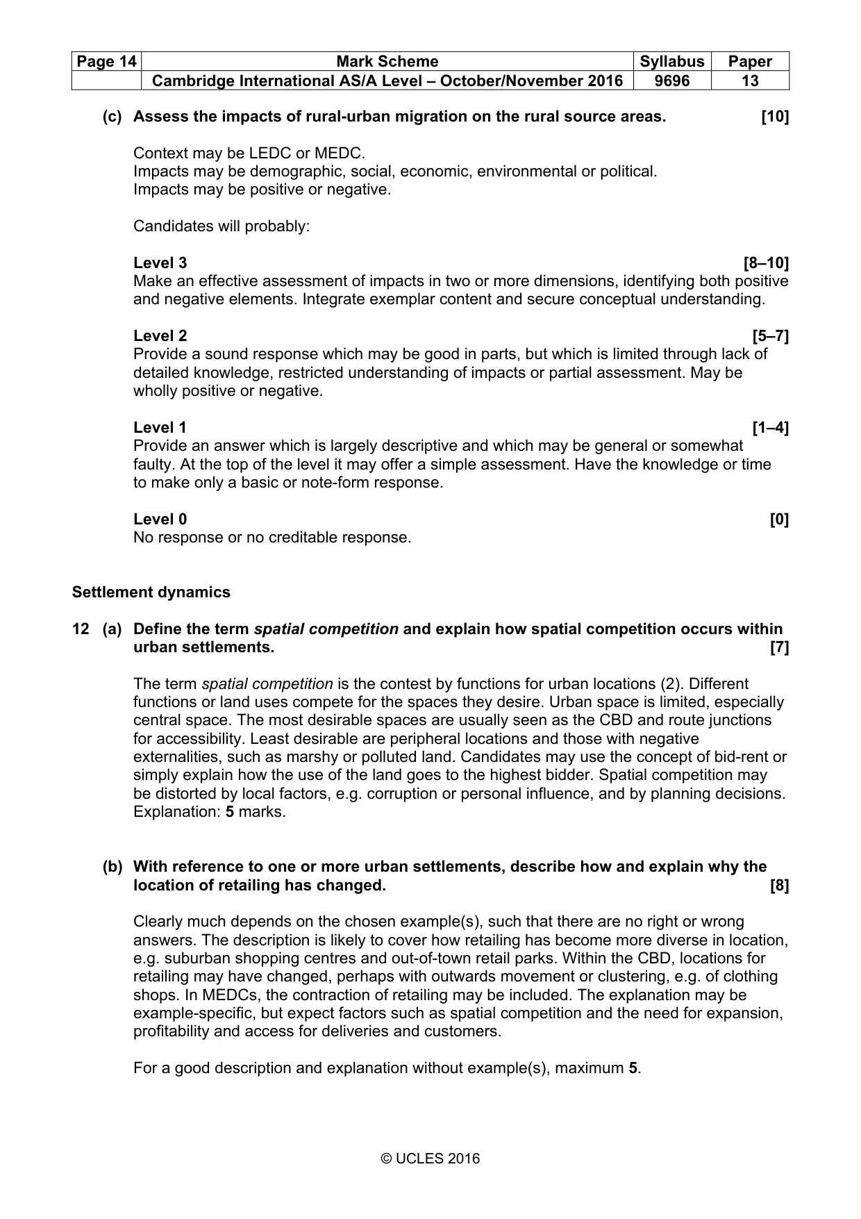 Mark scheme, page 14 of 15