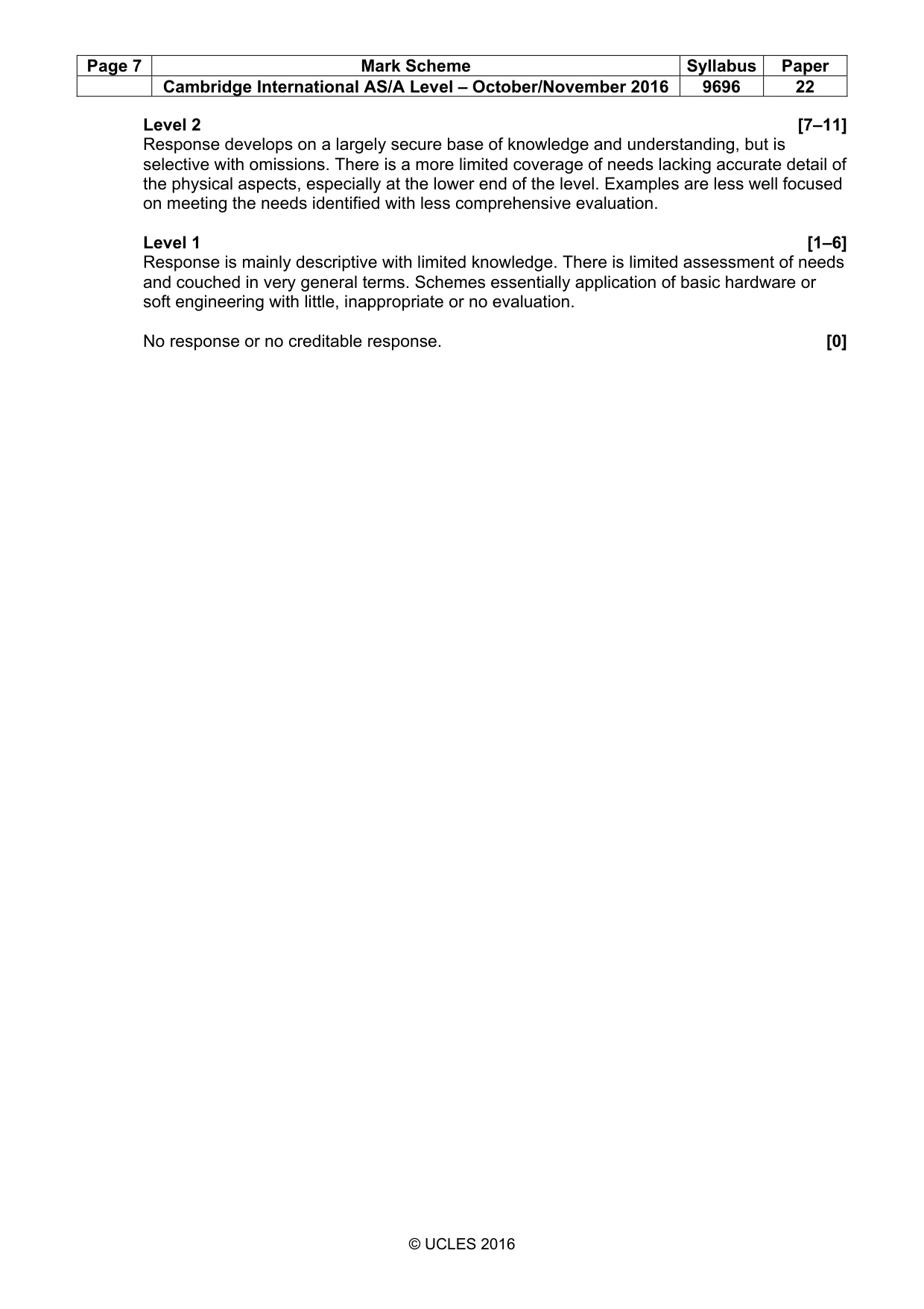 Mark scheme, page 7 of 13