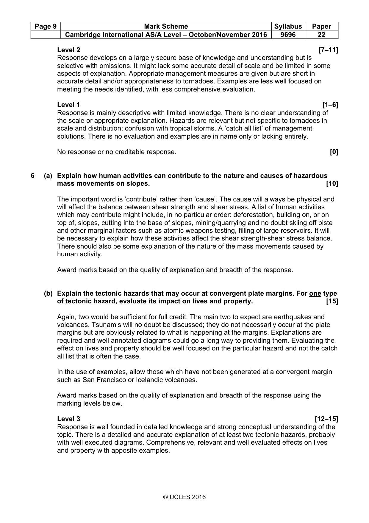 Mark scheme, page 9 of 13